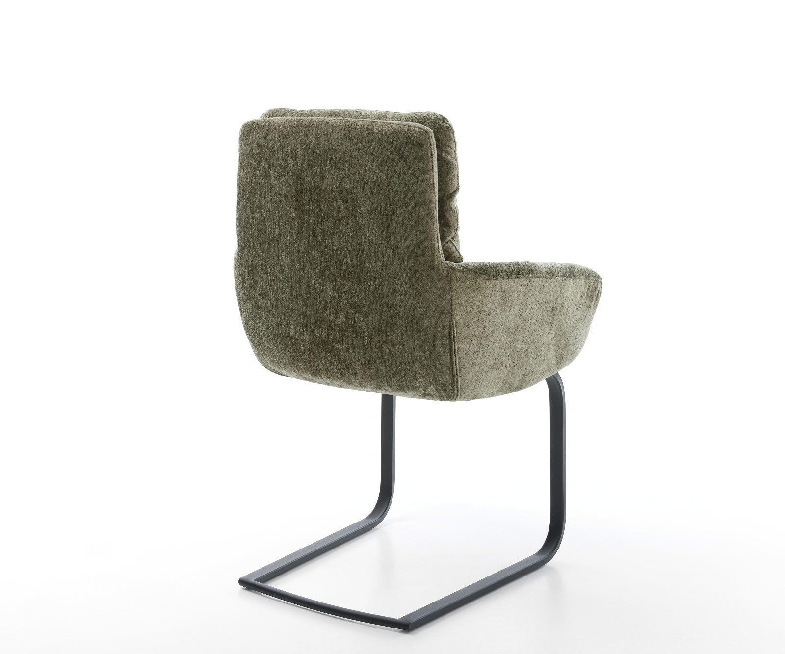 Freischwinger Abelia-Flex mit Armlehnen Chenille Olive Freischwinger flach Schwarz 5