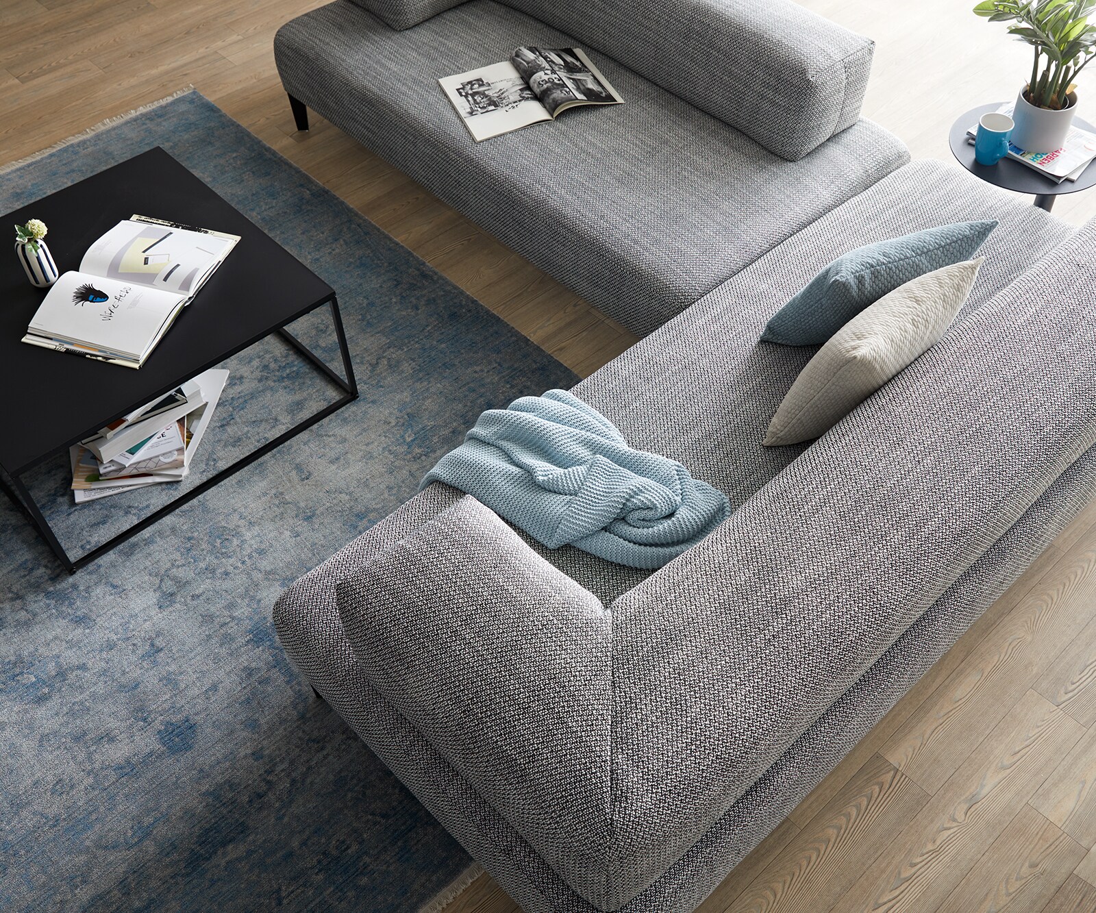 Ecksofa Puzzle 222 x 284 Schwarz-Weiß Rückenlehne by W. Schillig 3