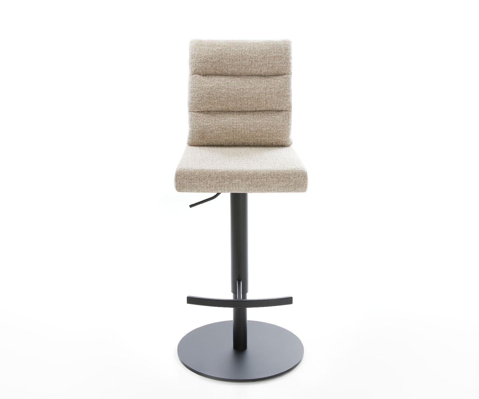 Barstuhl Pela-Flex Webstoff Soft Beige Drehfuß höhenverstellbar Metall Schwarz 1