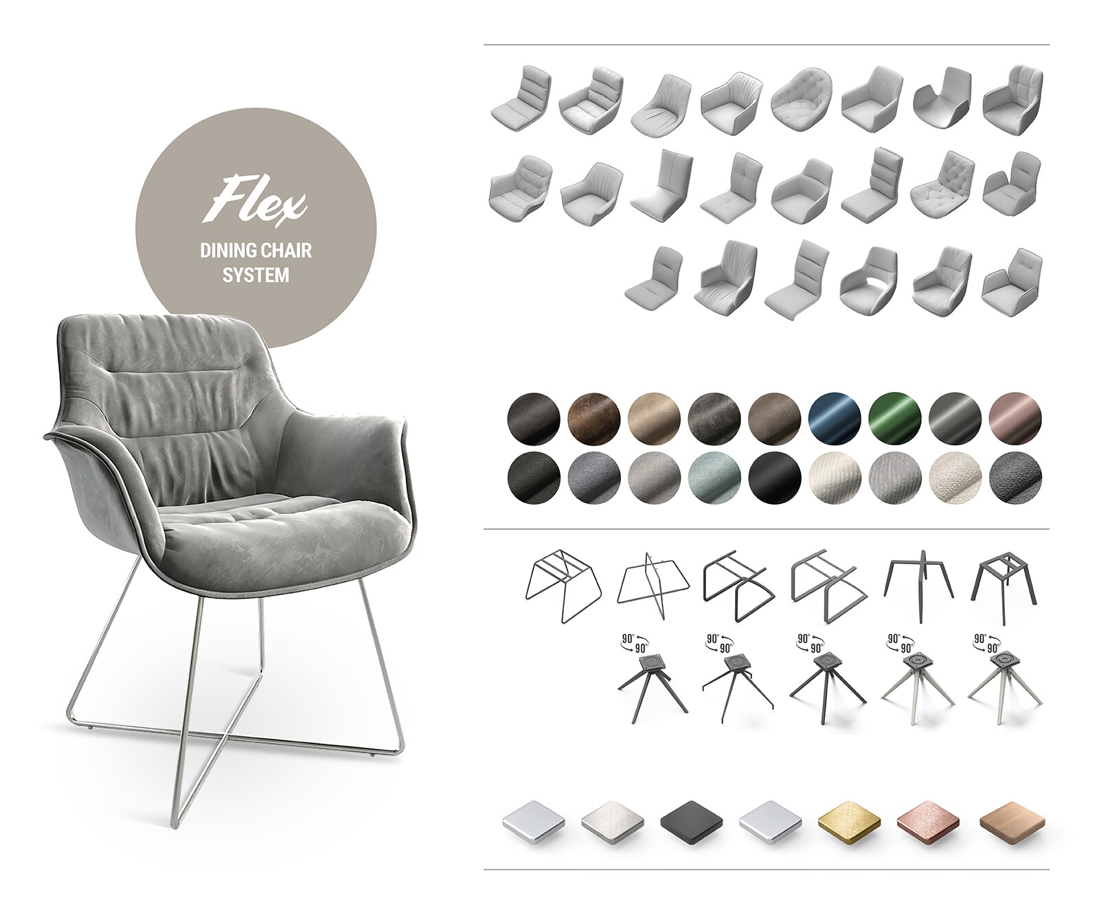 Schwingstuhl Maddy-Flex Stripes Mint Freischwinger flach Edelstahl  Wellenfederung 5