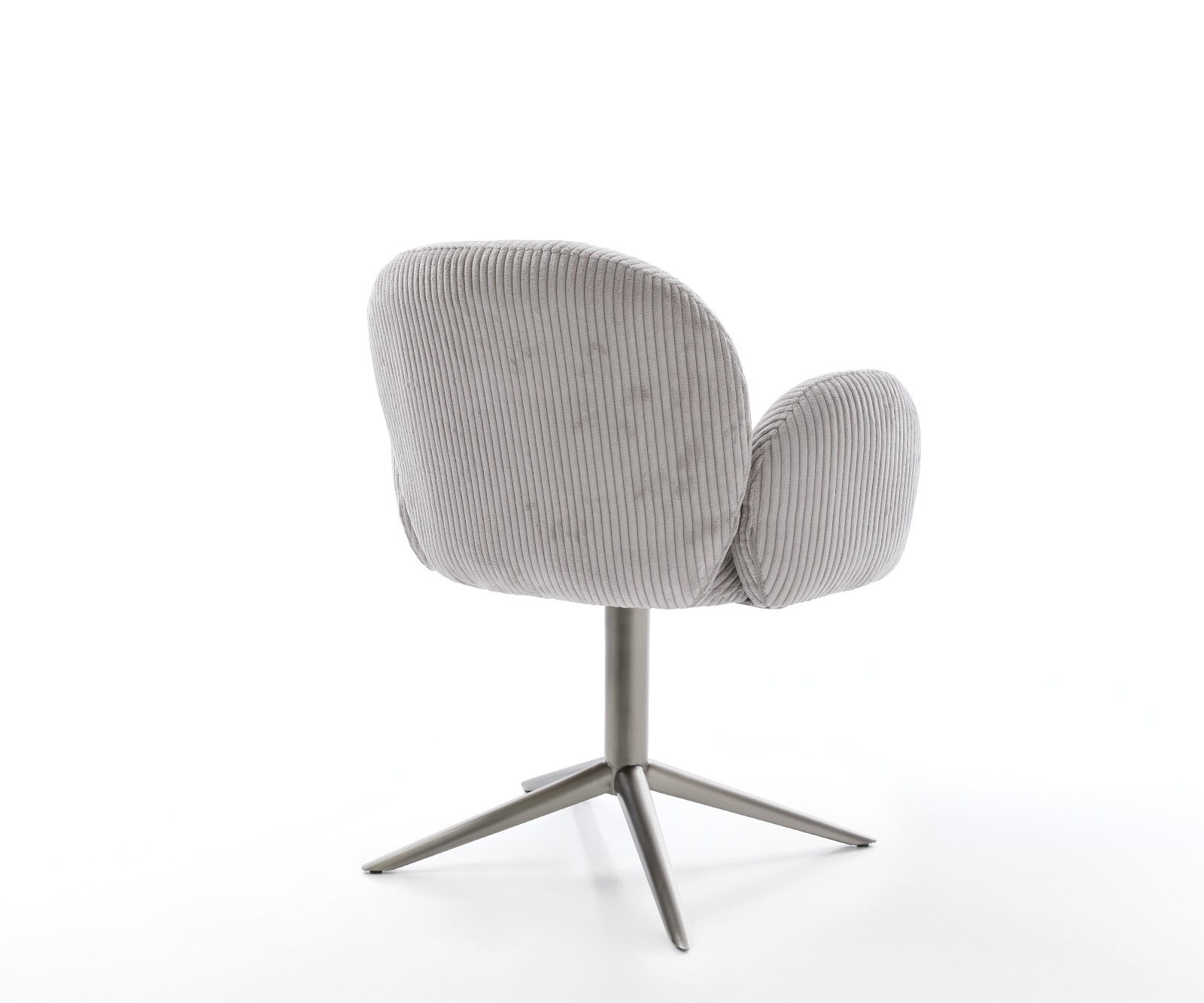 Drehstuhl Nube-Flex mit Armlehnen Cord Silbergrau Fußkreuz Graphit 360° drehbar Wippfunktion Taschenfederkern 5