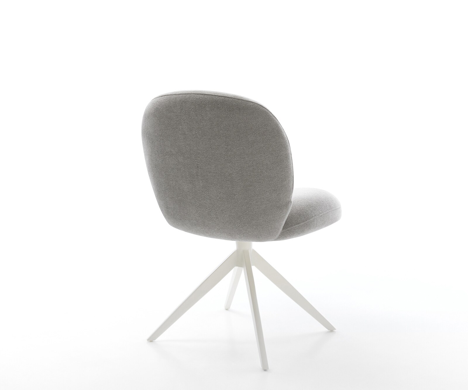 Drehstuhl Nube-Flex Strukturstoff Soft Grau Kreuzgestell breit Weiß 360° drehbar Wippfunktion Taschenfederkern 5
