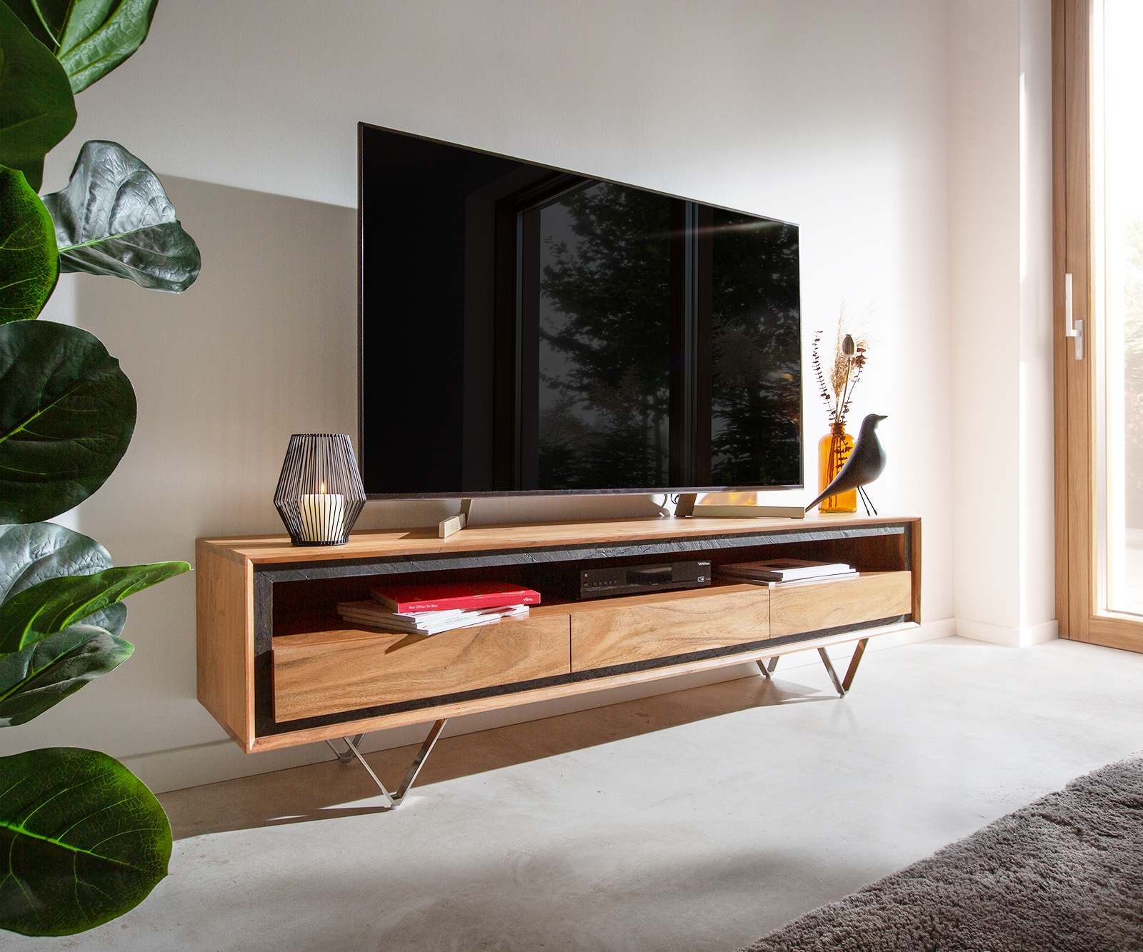 Lowboard Stonegrace Massivholz Steinfurnier  4 Lowboard Stonegrace Massivholz Steinfurnier  4