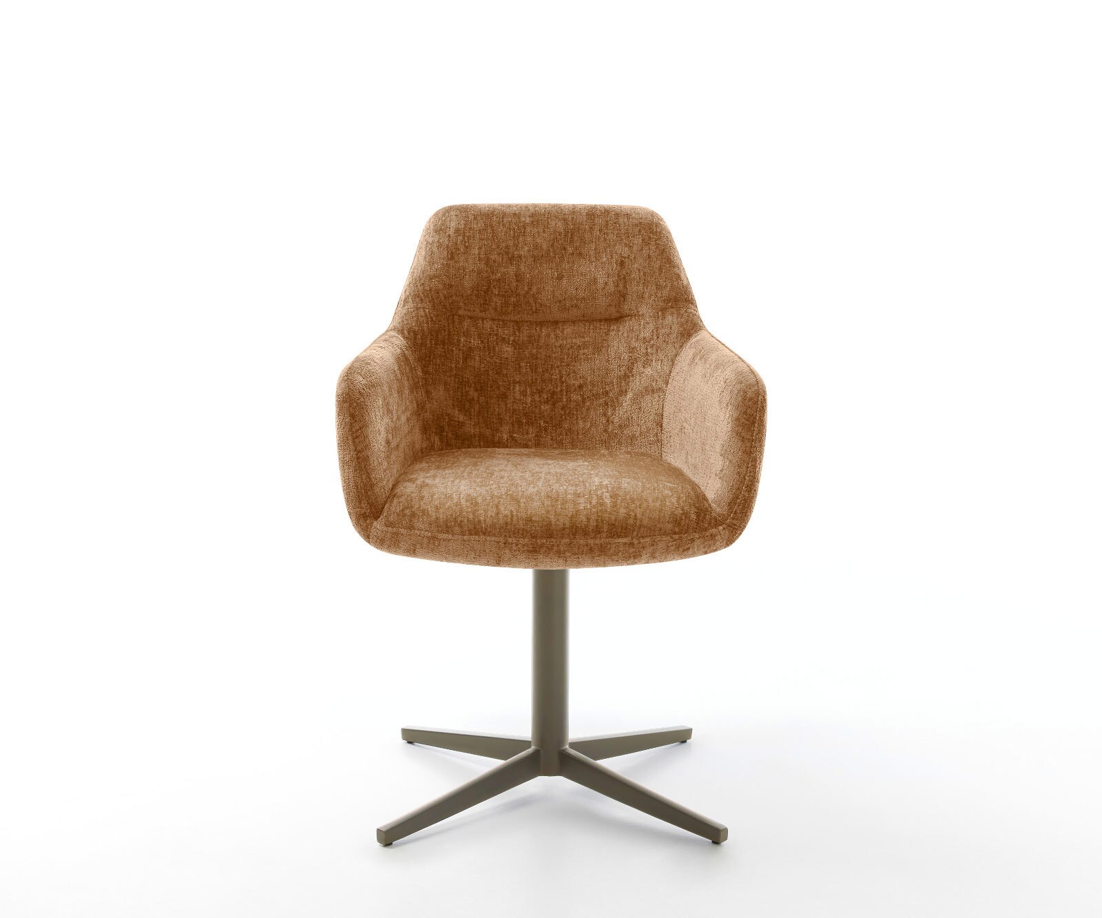 Drehstuhl Pejo-Flex Chenille Rost Fußkreuz Effektfinish Titan 360° drehbar Taschenfederkern 1
