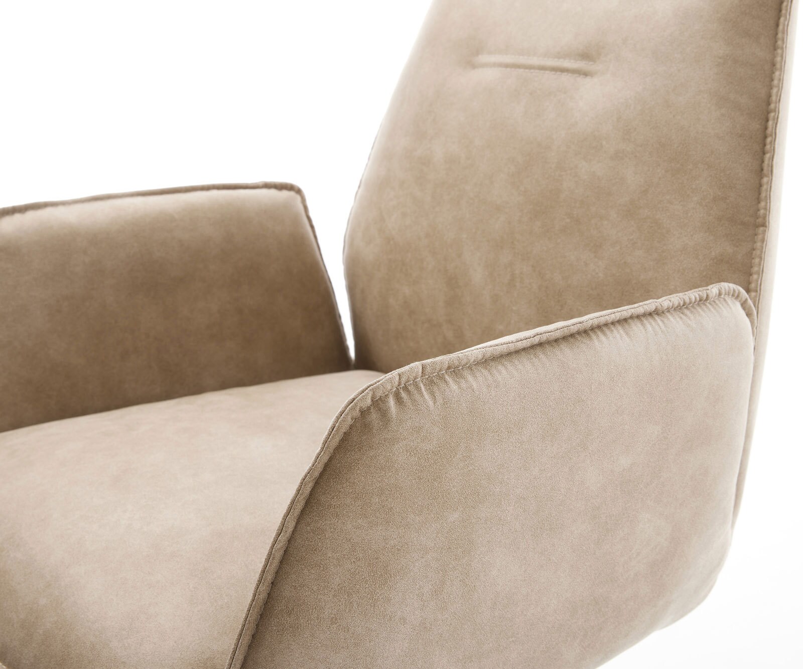 Drehstuhl Zoa-Flex Mikrofaser Beige Vintage Kreuzgestell breit Graphit 360° drehbar Wippfunktion Taschenfederkern 3
