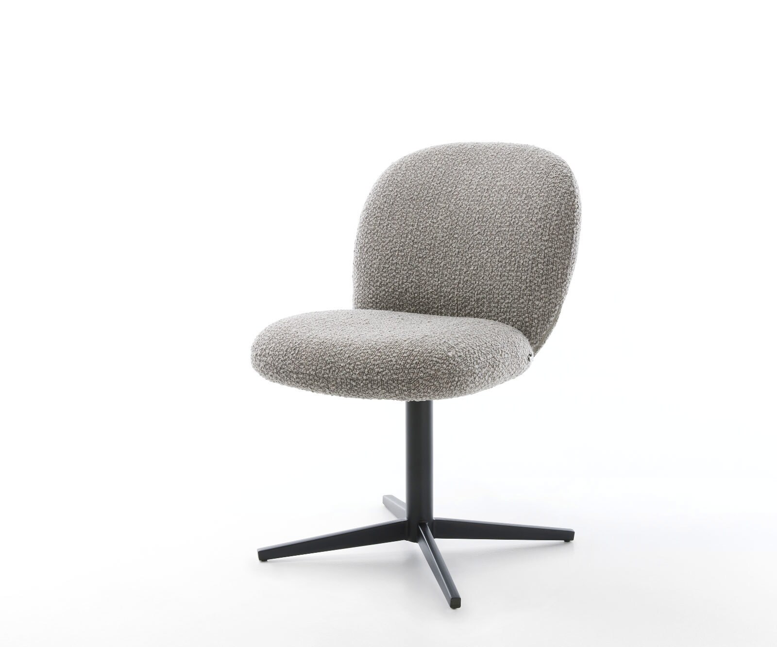 Drehstuhl Nube-Flex Bouclé Silbergrau Fußkreuz Schwarz 360° drehbar Taschen günstig online kaufen
