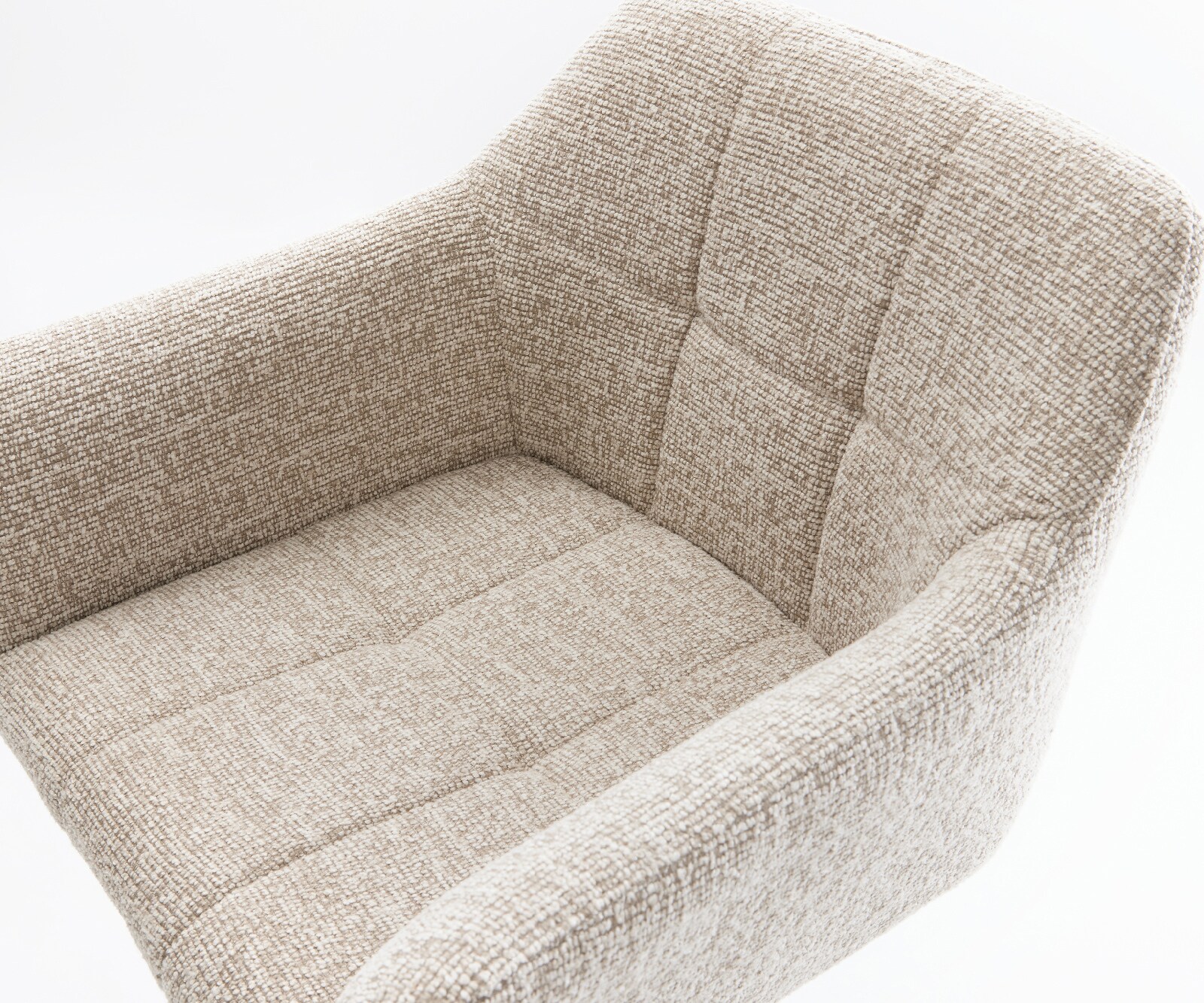 Barstuhl Yulo-Flex Webstoff Soft Beige Drehfuß höhenverstellbar Metall Weiß 4
