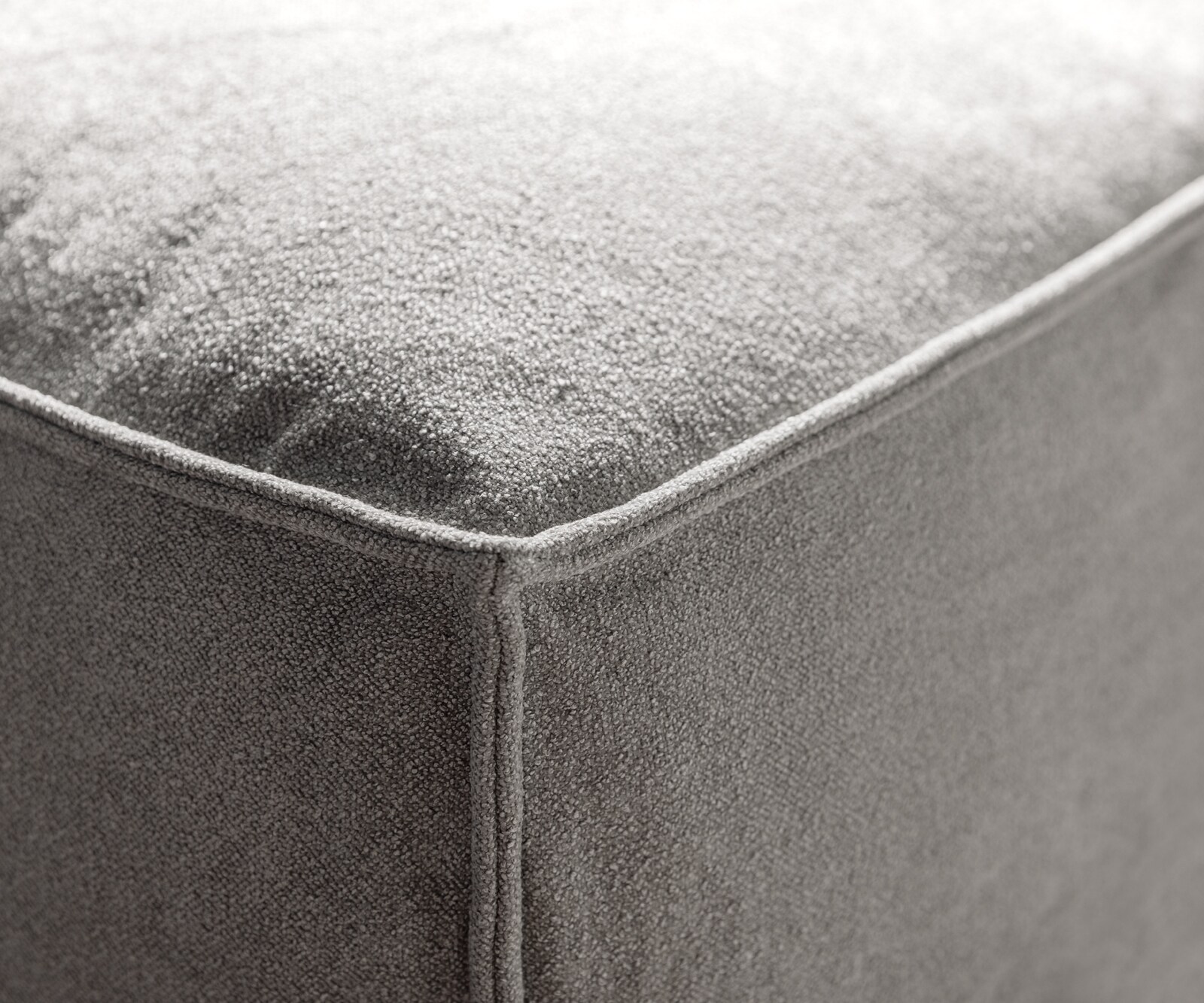 Wohnlandschaft Freestyle 360x290 cm Strukturstoff Soft Grau Kedernaht 4