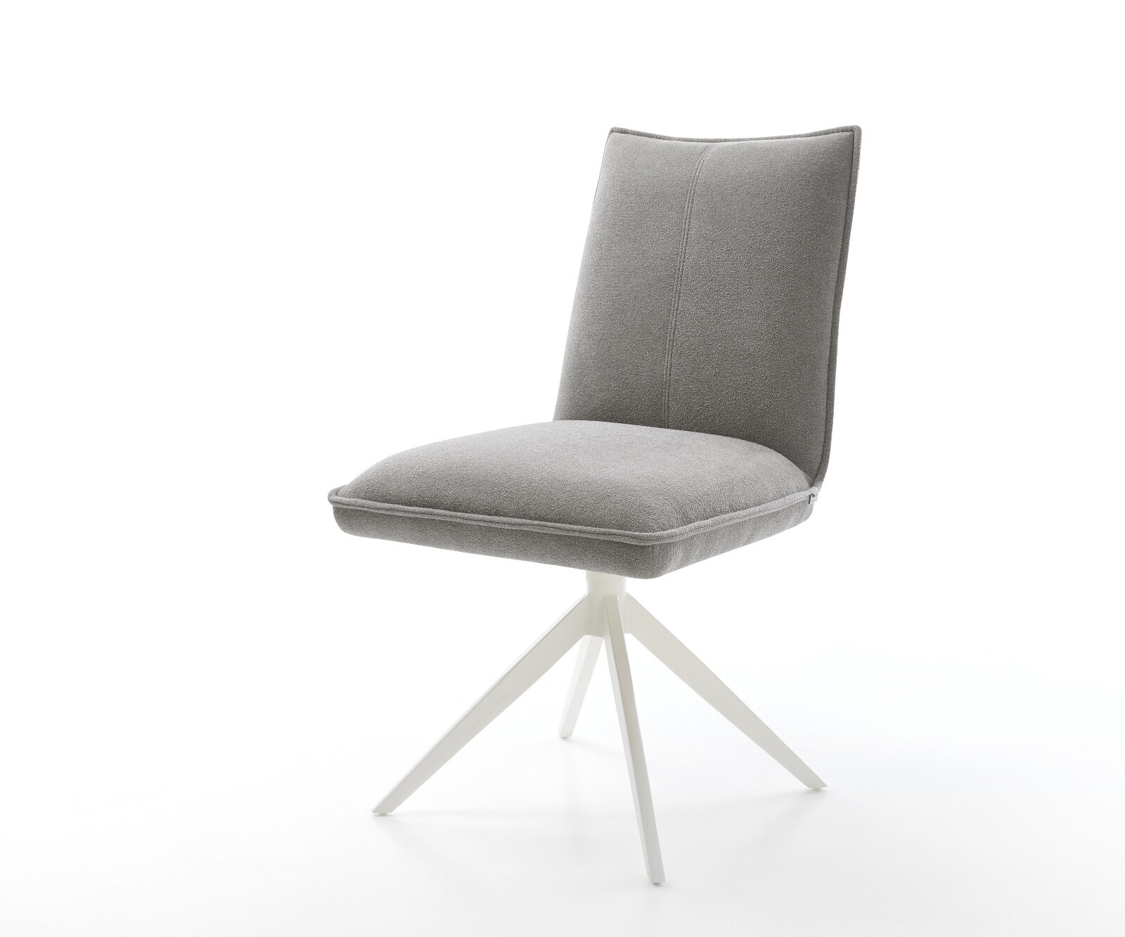 Drehstuhl Lelio-Flex Strukturstoff Soft Grau Kreuzgestell breit Weiß 360° d günstig online kaufen
