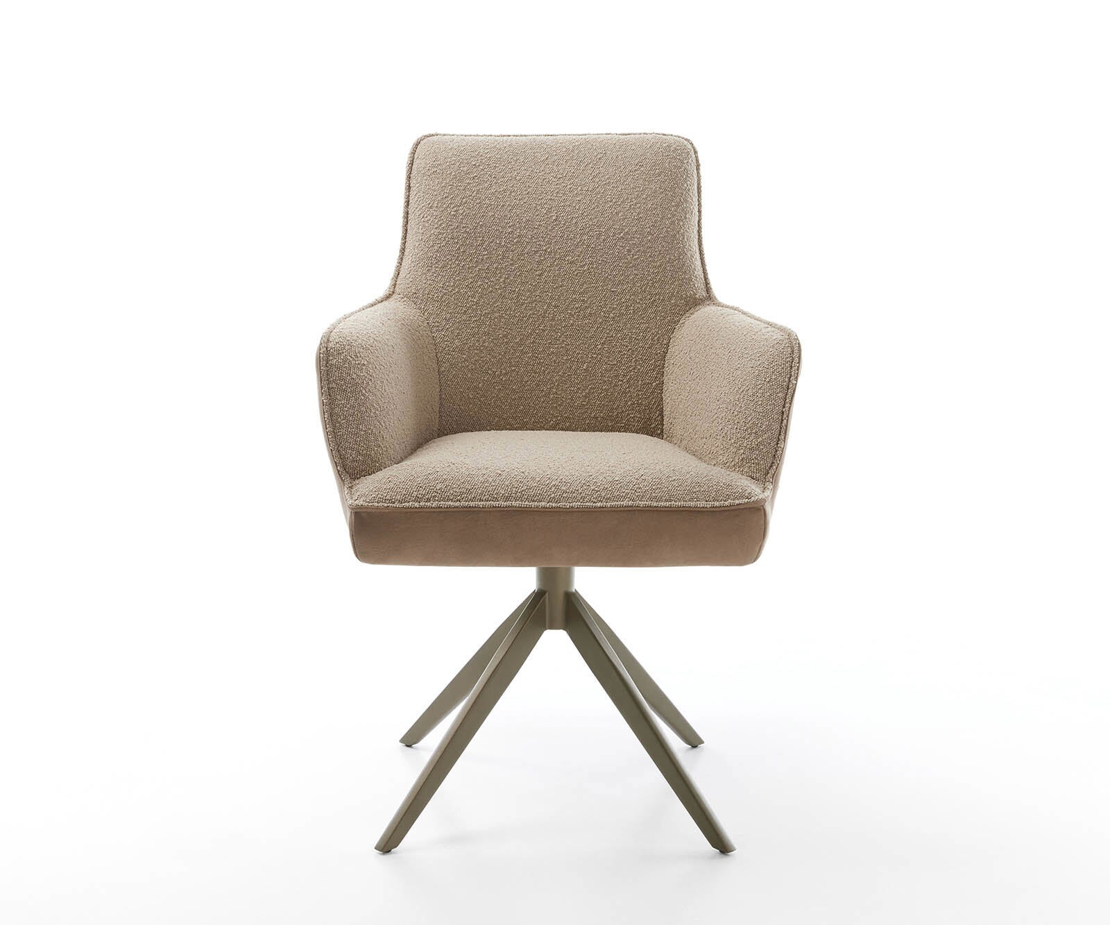 Drehstuhl Heira-Flex mit Armlehnen Materialmix Schlamm Kreuzgestell breit Effektfinish Titan 360° drehbar Taschenfederkern 2