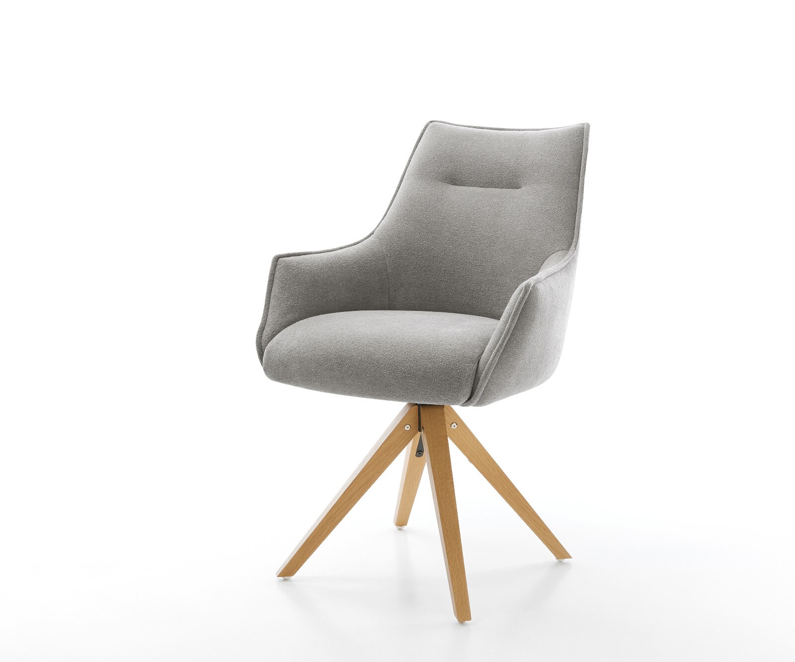 Drehstuhl Alja-Flex mit Armlehnen Strukturstoff Soft Grau Holzgestell kanti günstig online kaufen