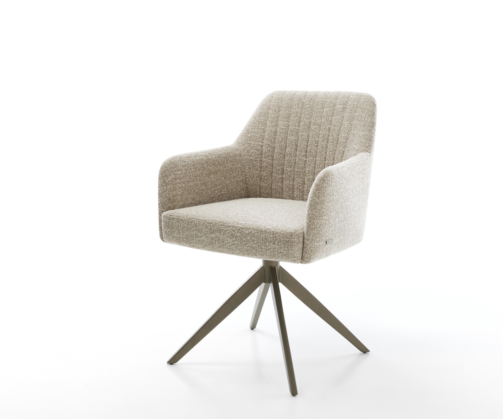 Drehstuhl Greg-Flex Webstoff Soft Beige Kreuzgestell breit Effektfinish Titan 360° drehbar Wippfunktion Taschenfederkern 1