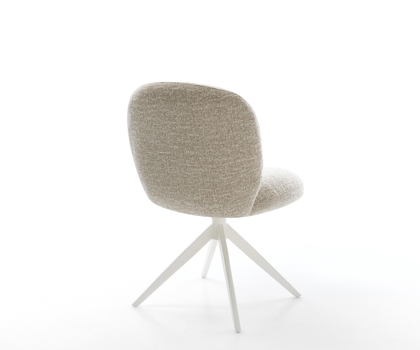 Drehstuhl Nube-Flex Webstoff Soft Beige Kreuzgestell breit Weiß 360° drehbar Wippfunktion Taschenfederkern 5