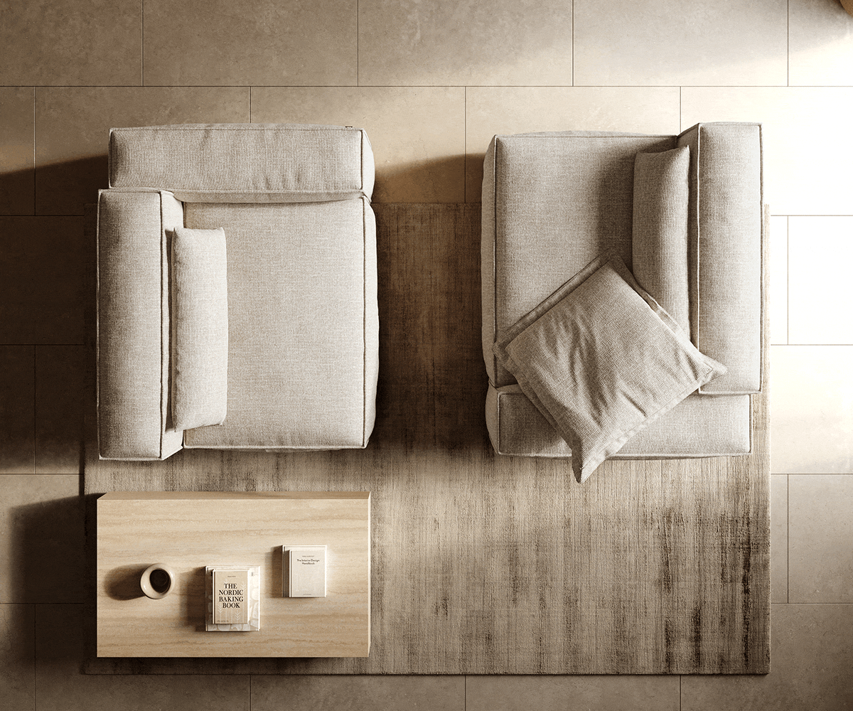 Big-Sofa Freestyle 280x110 cm Webstoff Soft Beige Kedernaht 5