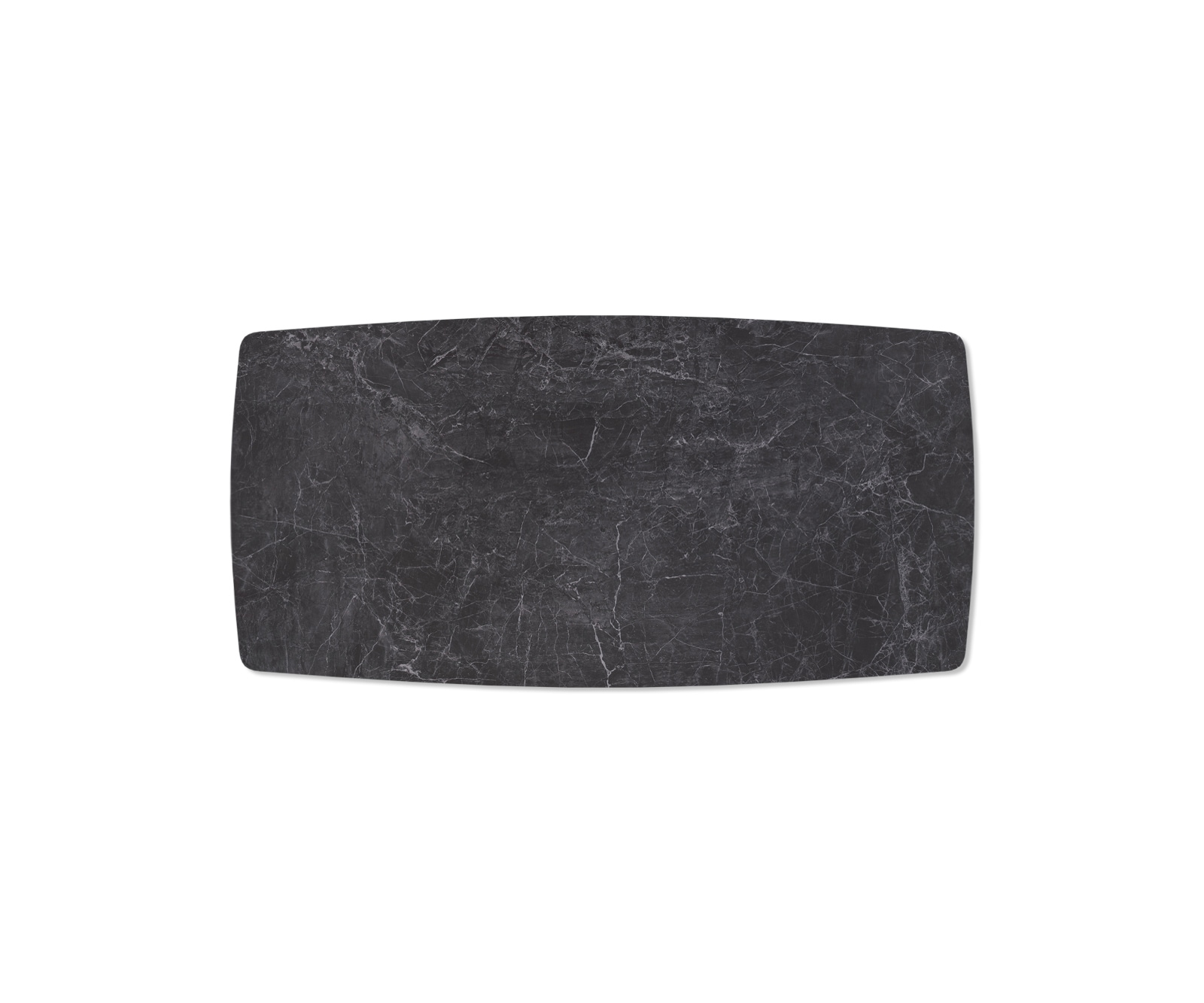Esstisch Edge Bootsform 200x100cm Laminam® Keramik Nero Greco Anthrazit Mittelfuß Kreuz Schwarz 4