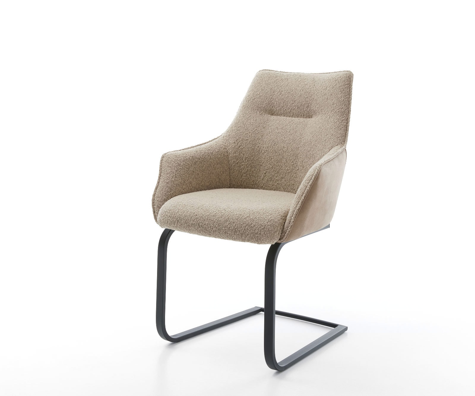 Freischwinger Alja-Flex mit Armlehnen Materialmix Schlamm Freischwinger flach Schwarz Taschenfederkern 1