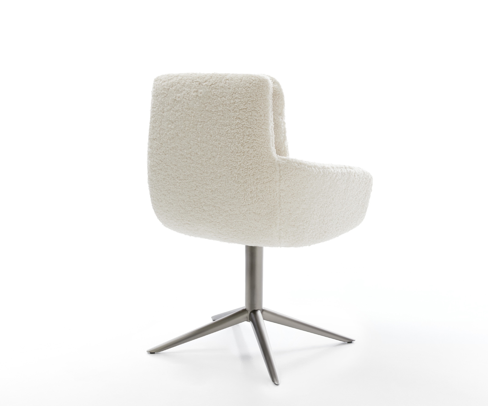 Drehstuhl Abelia-Flex mit Armlehnen Teddystoff Beige Fußkreuz Graphit 360° drehbar Wippfunktion 4