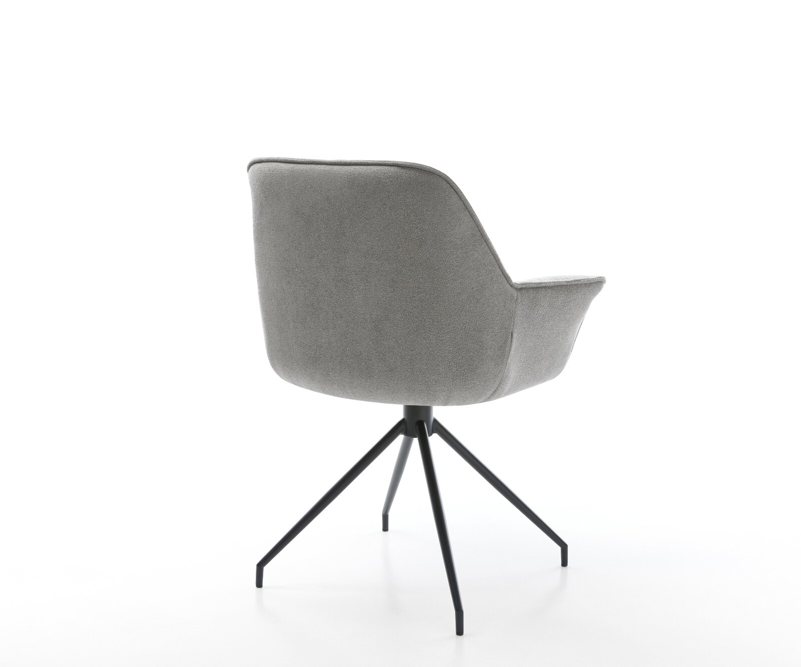 Esszimmerstuhl Keila-Flex mit Armlehnen Strukturstoff Soft Grau Kreuzgestell konisch Schwarz 5