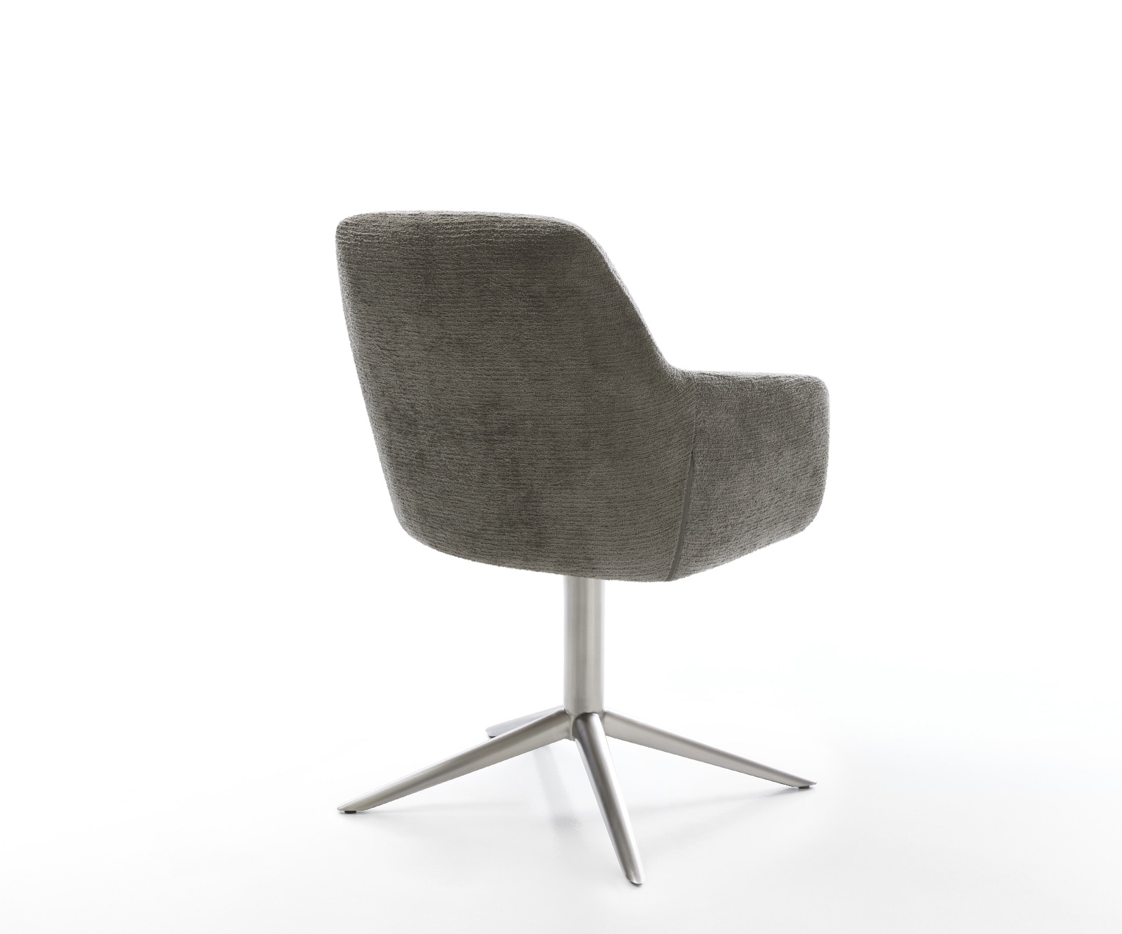 Drehstuhl Pejo-Flex Bouclé Soft Schlamm Fußkreuz Edelstahl 360° drehbar Wippfunktion Taschenfederkern 4