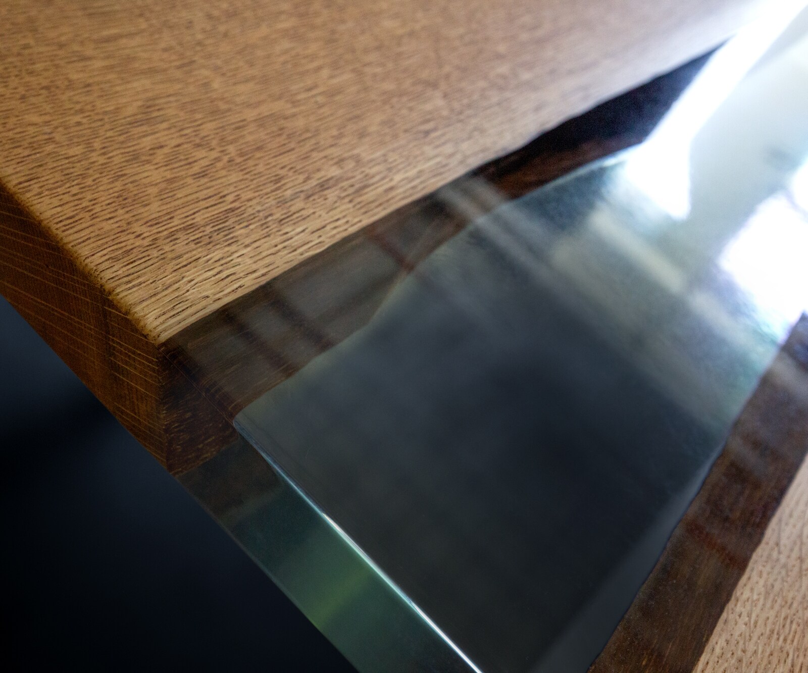 Tischplatte Eiche Natur 200 cm Epoxid Transparent Unikat Nr. 32329 5