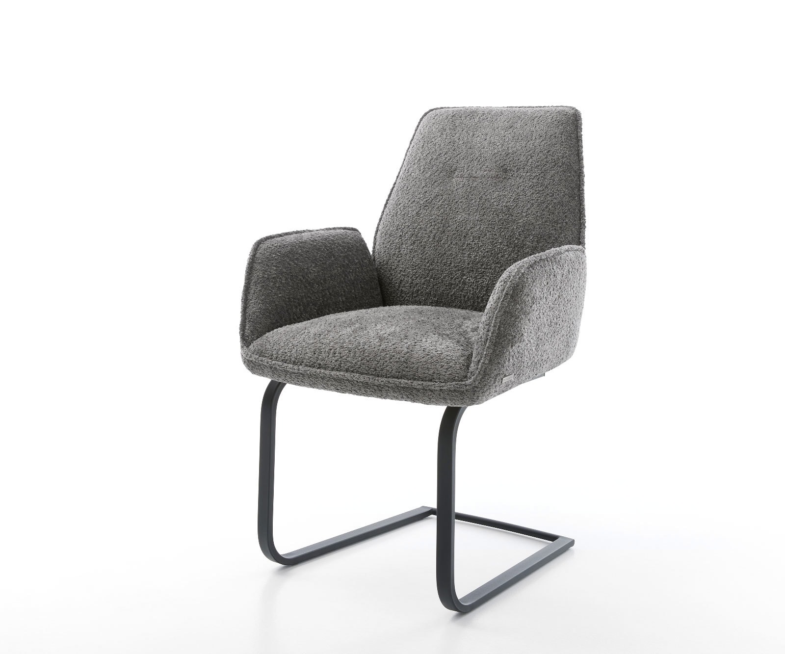 Freischwinger Zoa-Flex Bouclé Grau Freischwinger flach Schwarz Taschenfeder günstig online kaufen