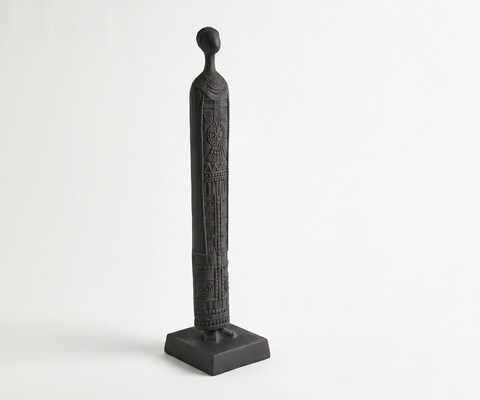 Figur Sentinel B12 x T12 x H51 cm Aluminium Basalt Gegossen