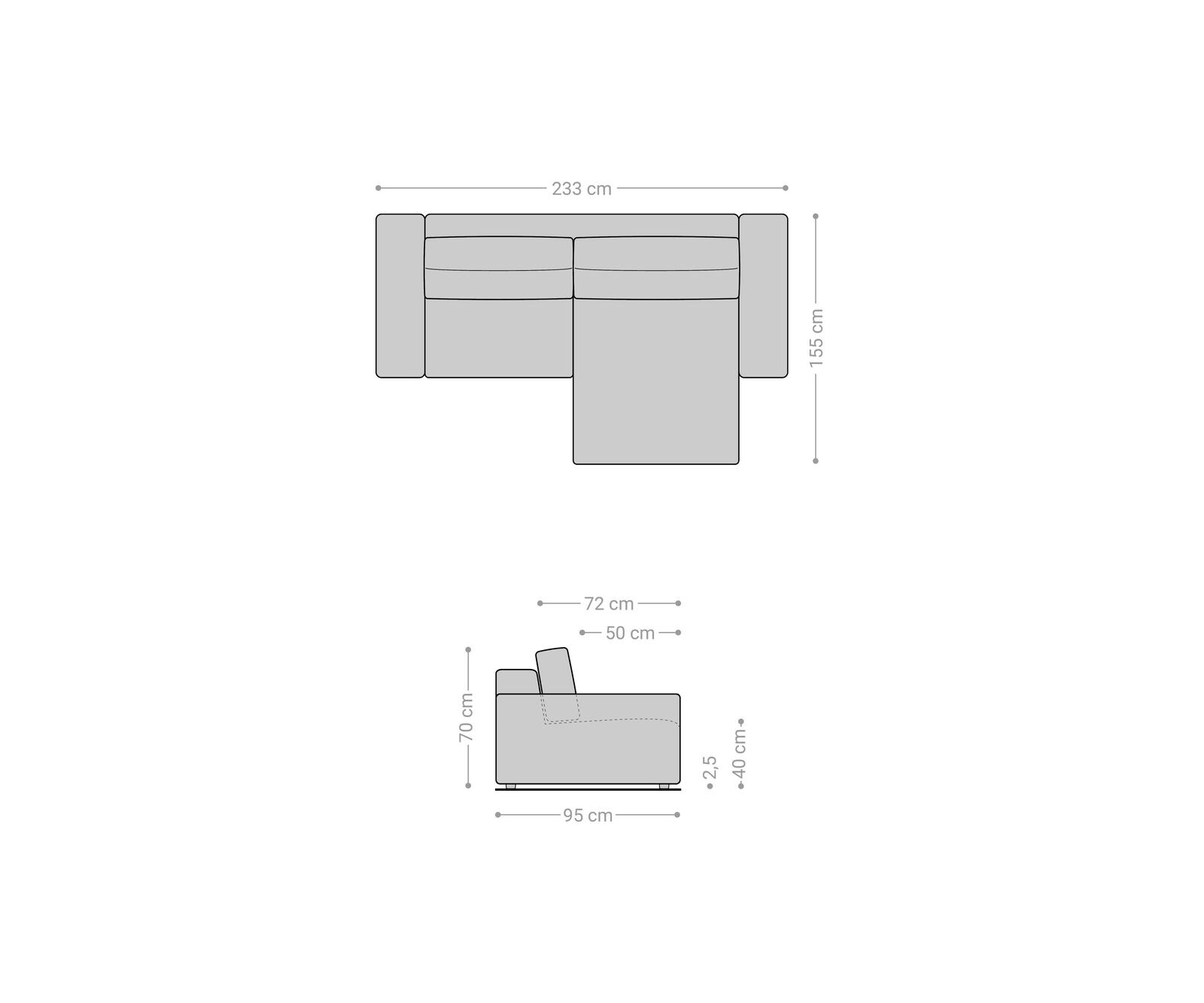 Ecksofa Lanzo 230x155 cm Strukturstoff Soft Beige Recamiere variabel 5