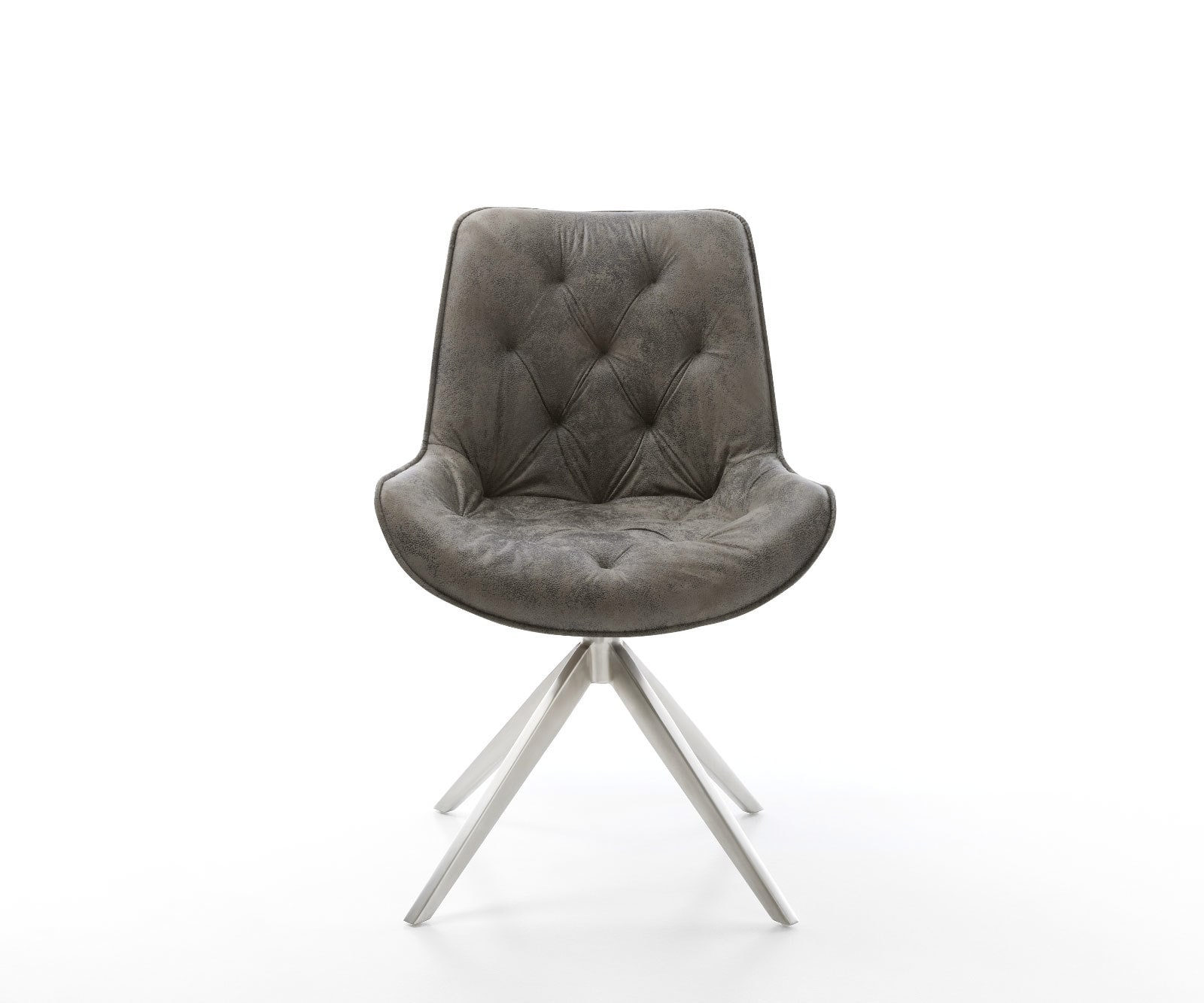 Drehstuhl Taimi-Flex Mikrofaser Grau Antik Kreuzgestell breit Edelstahl 360° drehbar Wippfunktion 1 Drehstuhl Taimi-Flex Mikrofaser Grau Antik Kreuzgestell breit Edelstahl 360° drehbar Wippfunktion 1