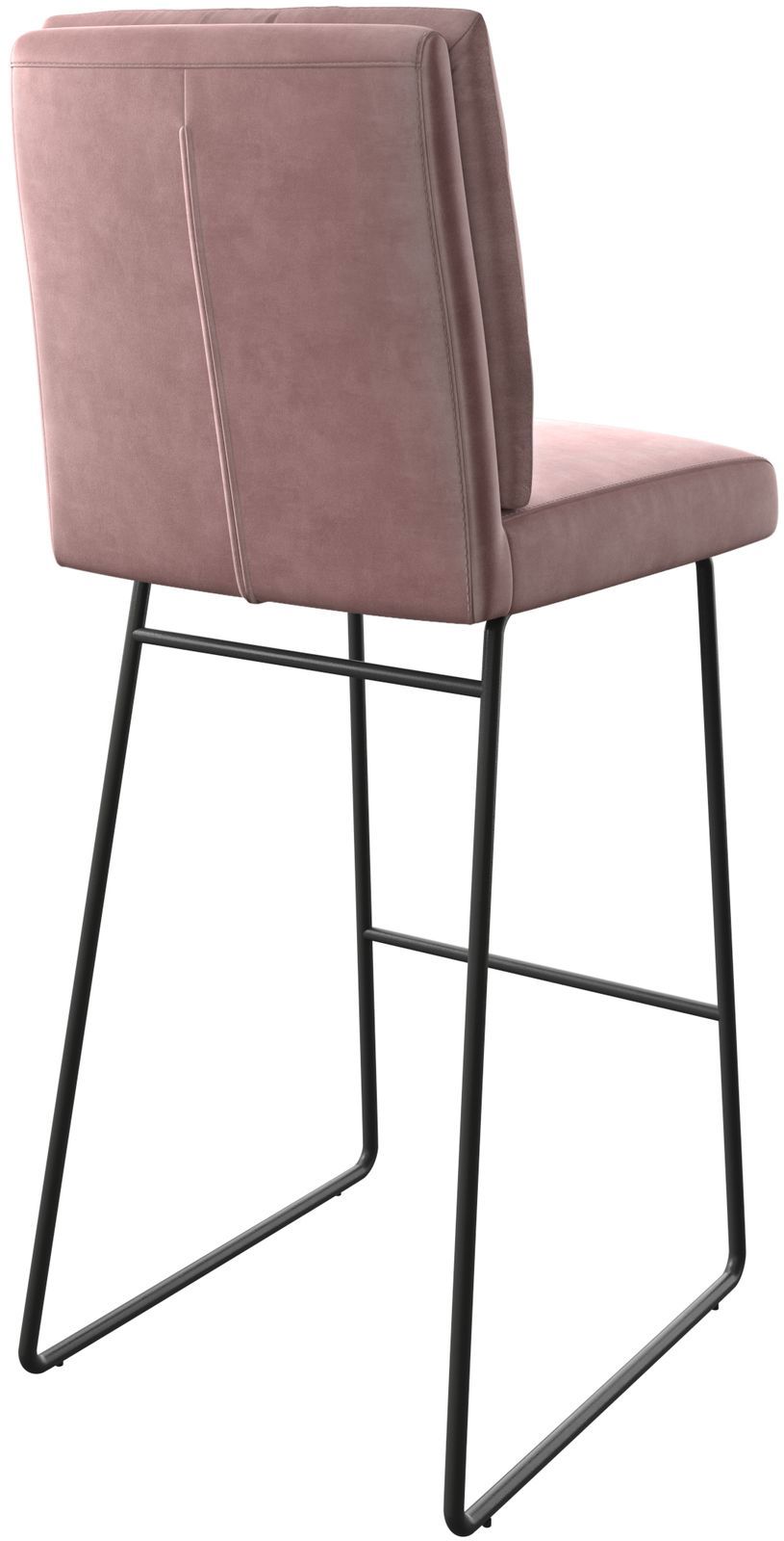Barstuhl Pela-Flex Samt Rosé Kufengestell Metall 5
