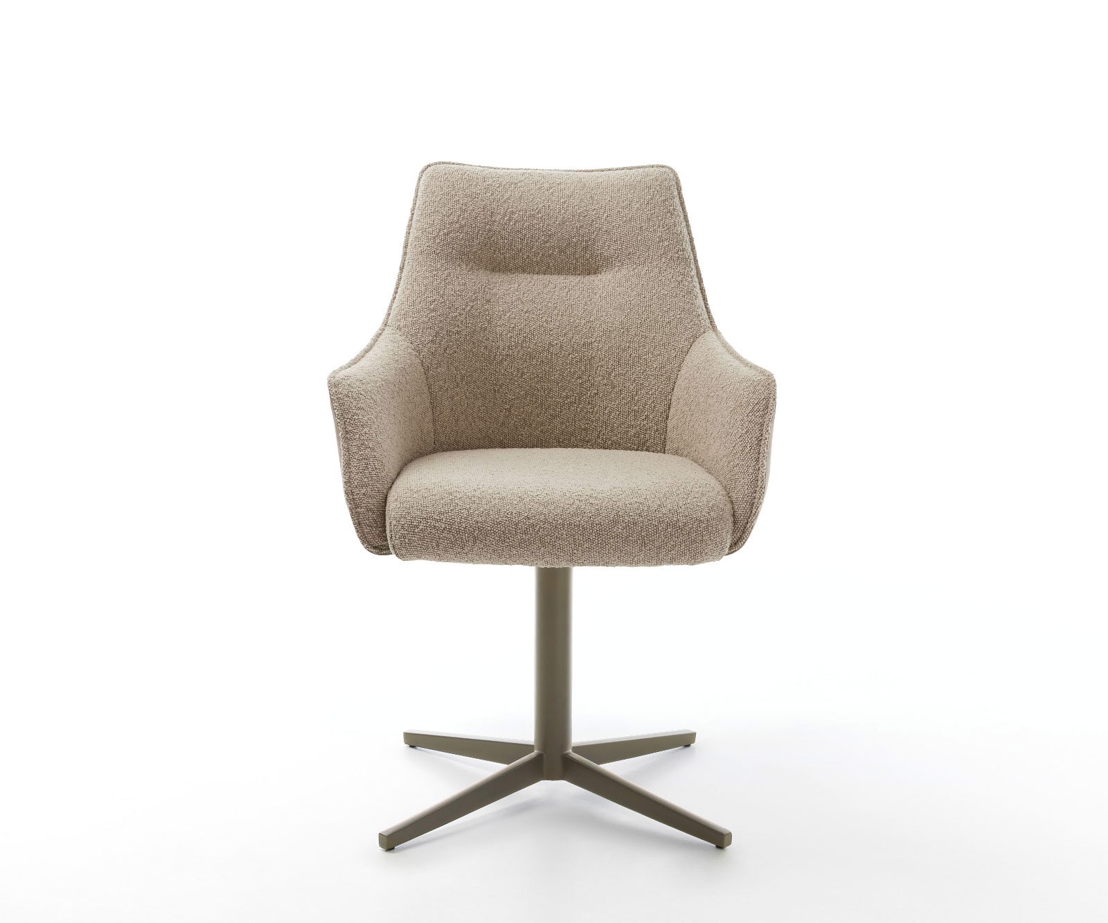 Drehstuhl Alja-Flex mit Armlehnen Materialmix Schlamm Fußkreuz Effektfinish Titan 360° drehbar Taschenfederkern 1