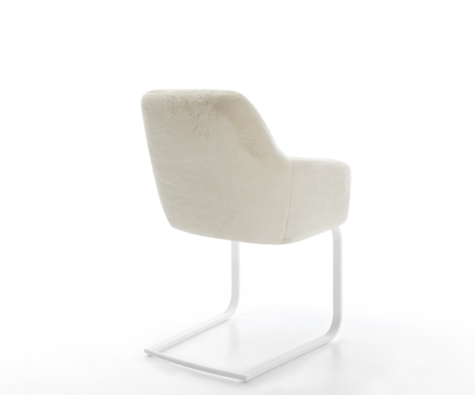 Freischwinger Pejo-Flex Plüsch Creme-Weiß Freischwinger flach Weiß Taschenfederkern 4