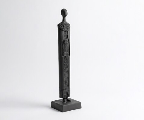 Figur Signum B12 x T12 x H51 cm Aluminium Basalt Gegossen