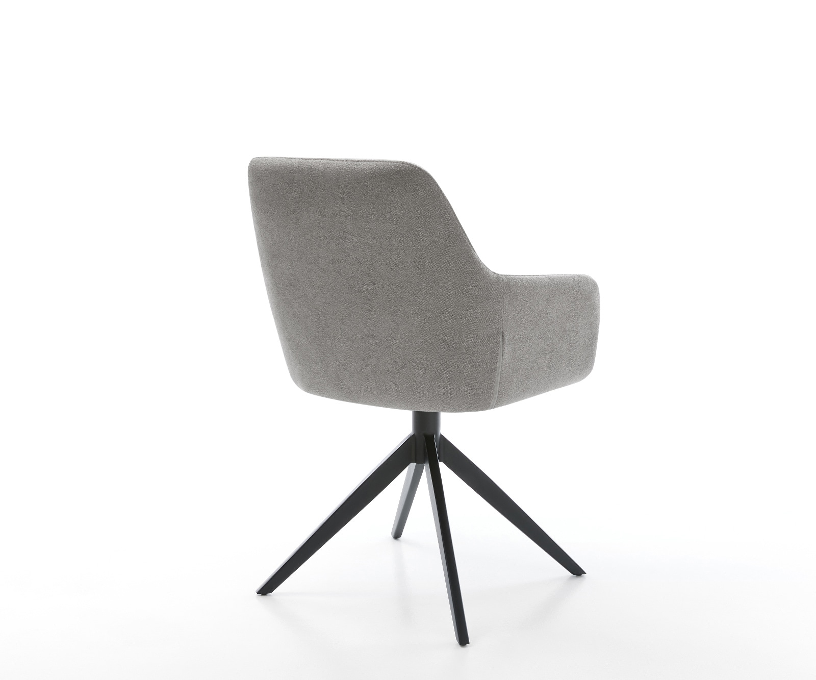 Drehstuhl Pejo-Flex Strukturstoff Soft Grau Kreuzgestell breit Schwarz 360° drehbar Wippfunktion Taschenfederkern 4