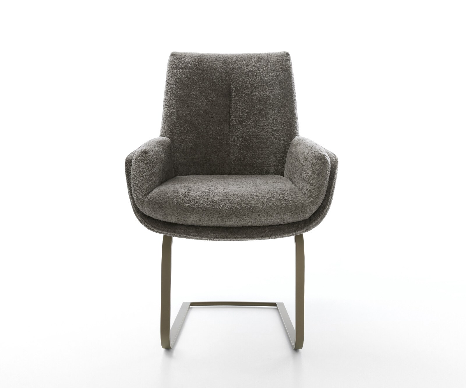 Freischwinger Clea-Flex Bouclé Soft Schlamm Freischwinger flach Effektfinish Titan 1