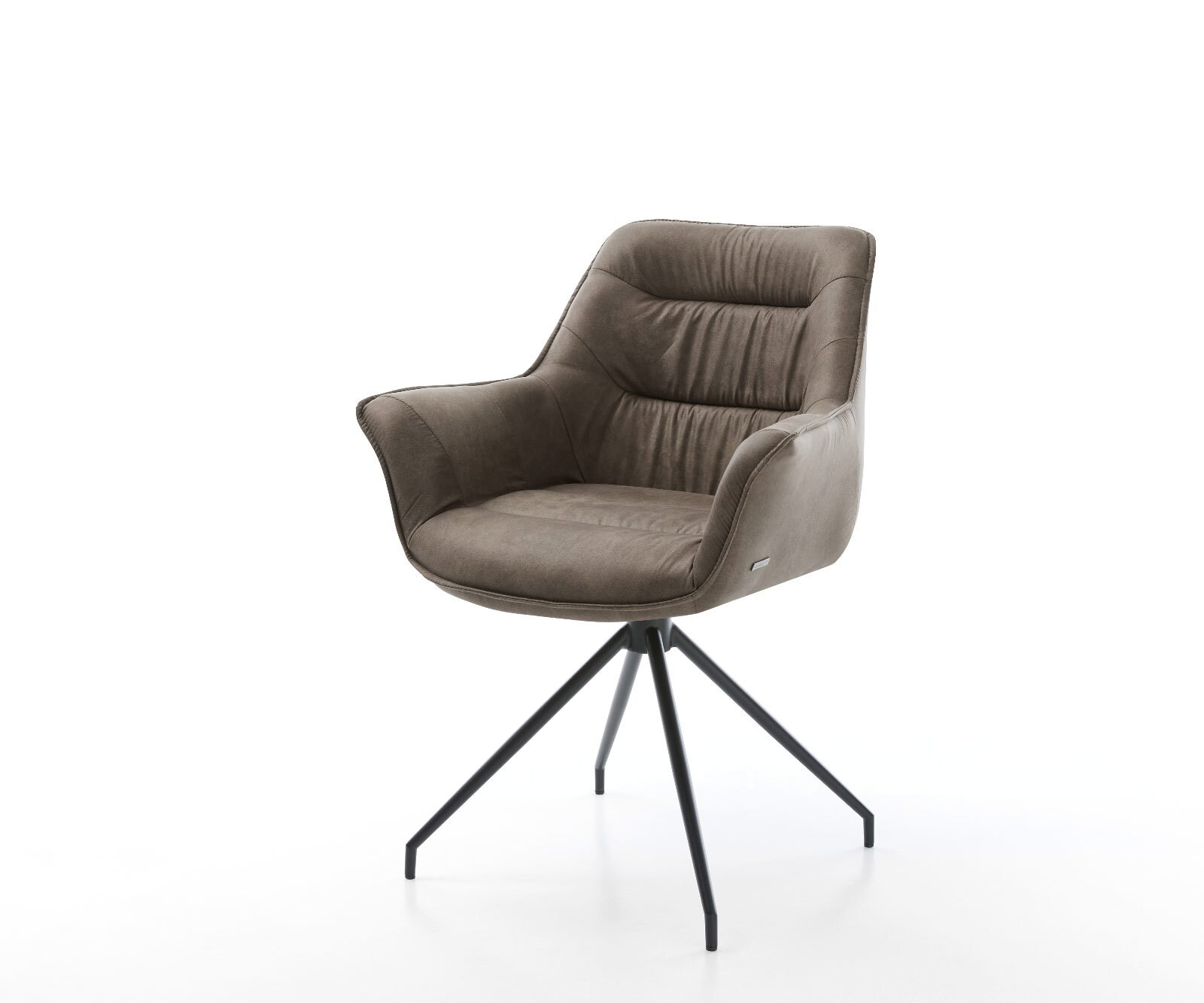 Esszimmerstuhl Kaira-Flex Mikrofaser Taupe Vintage Kreuzgestell konisch Sch günstig online kaufen