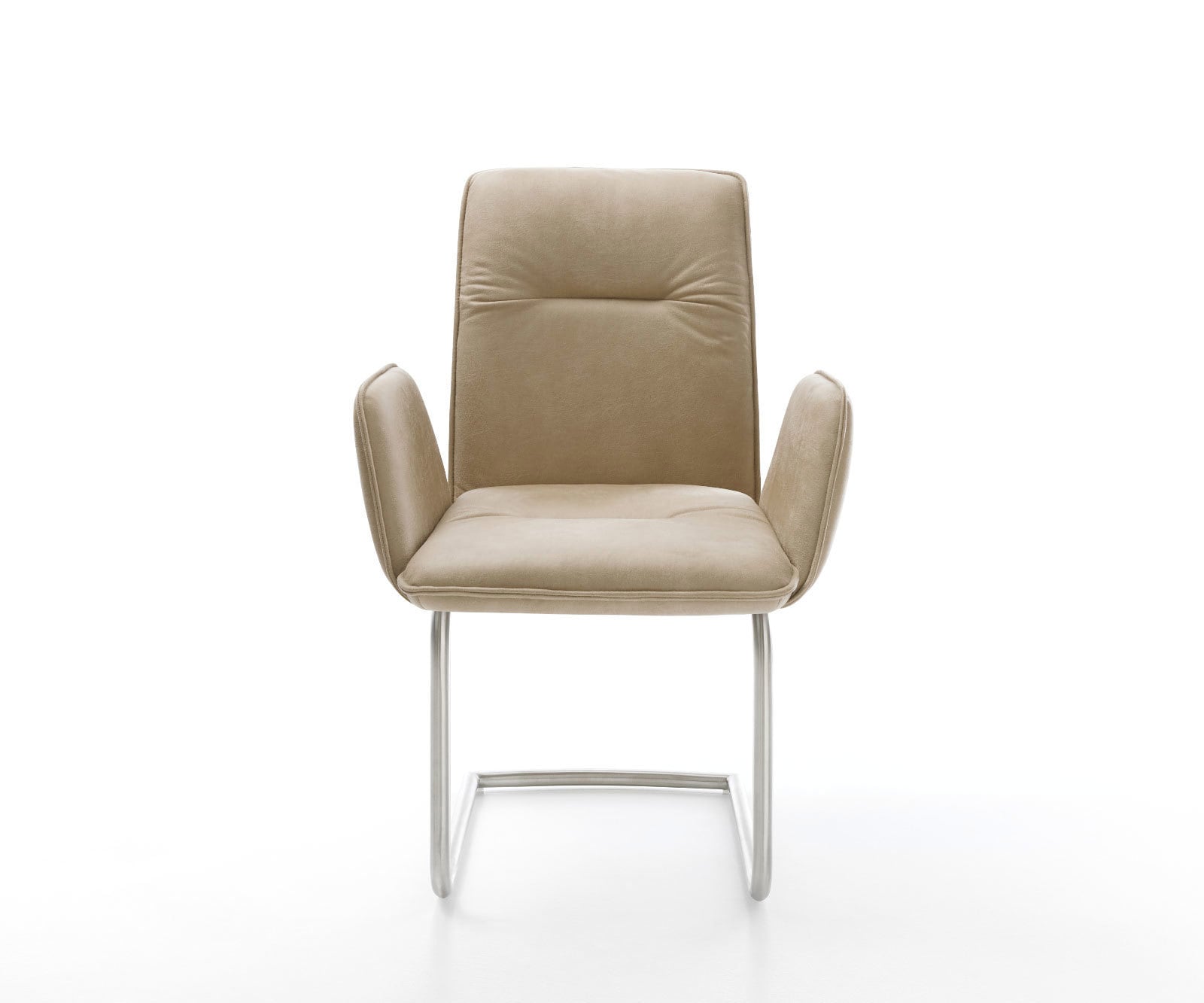 Freischwinger Vinja-Flex Mikrofaser Beige Vintage Freischwinger rund Edelstahl 1 Freischwinger Vinja-Flex Mikrofaser Beige Vintage Freischwinger rund Edelstahl 1