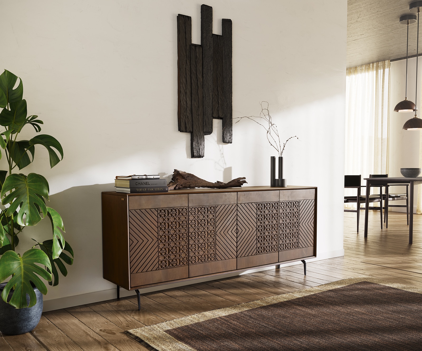 Sideboard Manjula Mango Braun 4 Türen  2 Sideboard Manjula Mango Braun 4 Türen  2