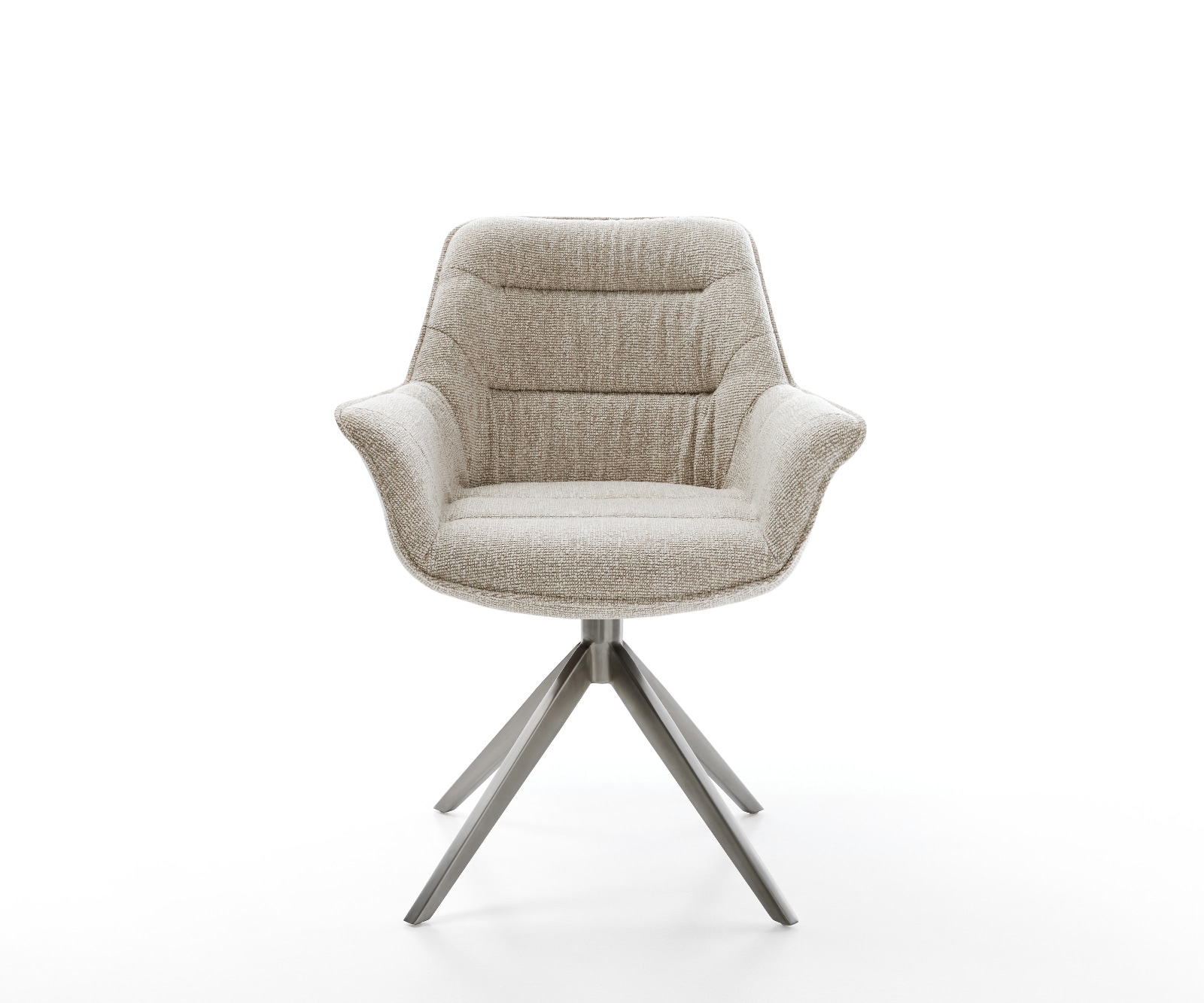 Drehstuhl Kaira-Flex Webstoff Soft Beige Kreuzgestell breit Graphit 360° drehbar Wippfunktion 2