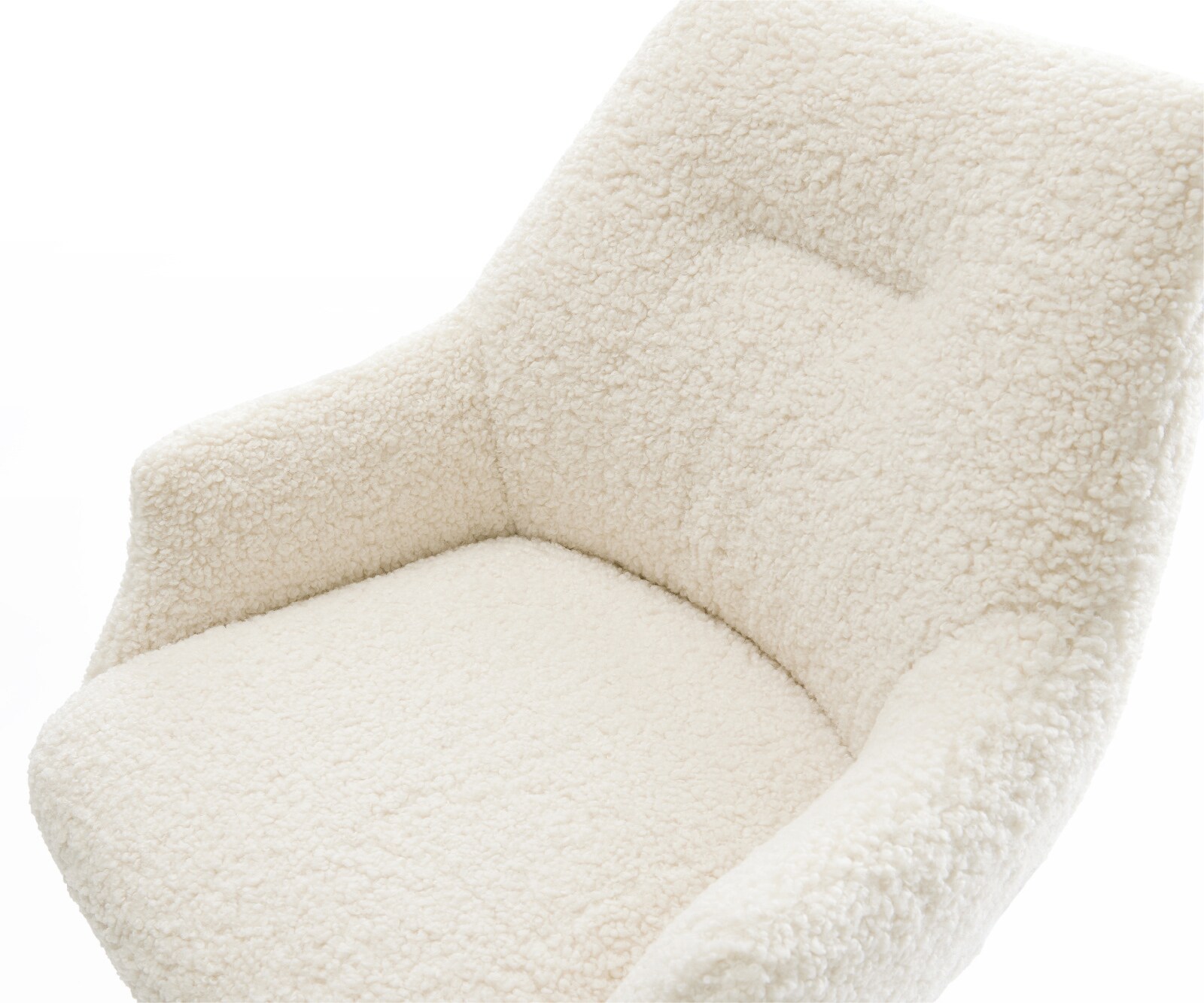 Barstuhl Alja-Flex Teddystoff Beige Drehfuß höhenverstellbar Edelstahl Silberfarben Taschenfederkern 3