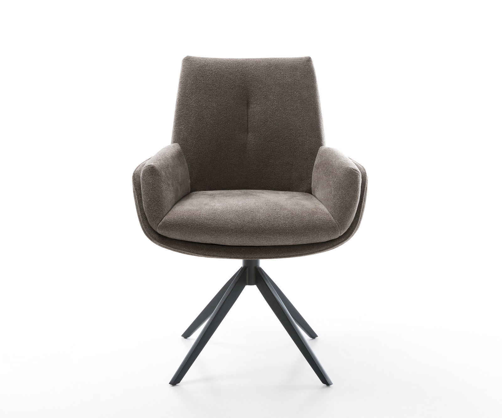 Drehstuhl Clea-Flex Strukturstoff Soft Taupe Kreuzgestell breit Schwarz 360° drehbar Wippfunktion 2
