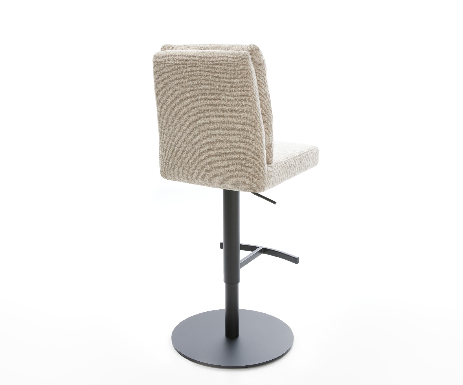 Barstuhl Pela-Flex Webstoff Soft Beige Drehfuß höhenverstellbar Metall Schwarz 4