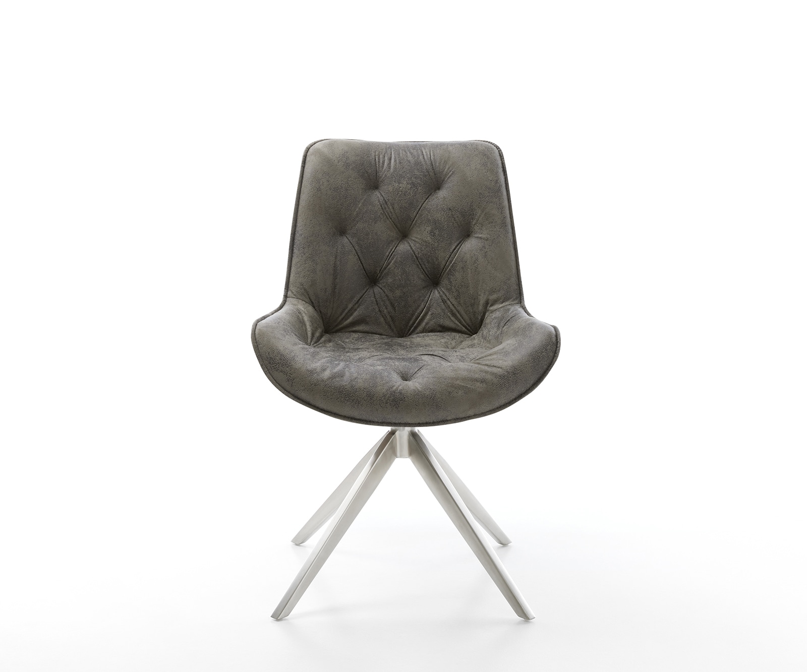 Esszimmerstuhl Taimi-Flex Mikrofaser Grau Antik Kreuzgestell breit Edelstahl 1 Esszimmerstuhl Taimi-Flex Mikrofaser Grau Antik Kreuzgestell breit Edelstahl 1