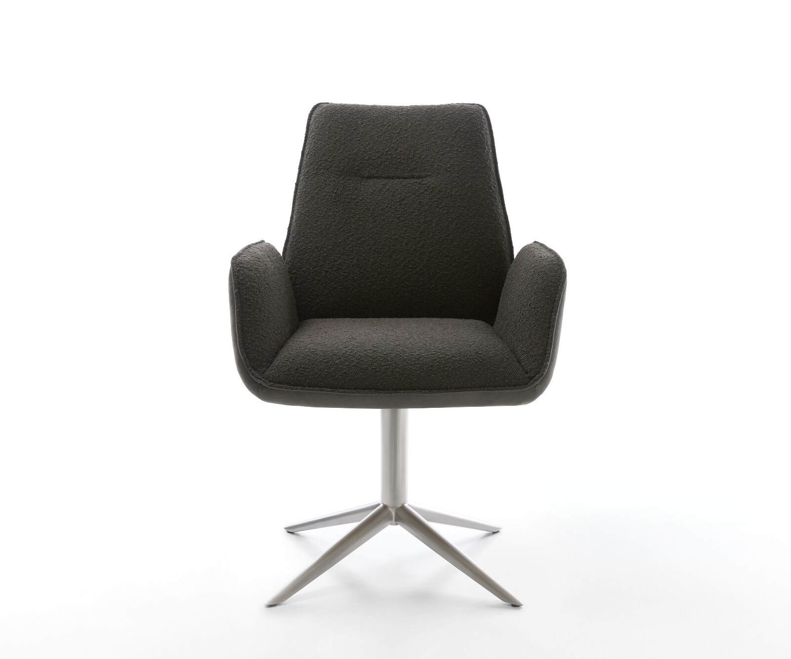 Drehstuhl Zoa-Flex Materialmix Schwarz Fußkreuz Edelstahl 360° drehbar Wippfunktion Taschenfederkern 2