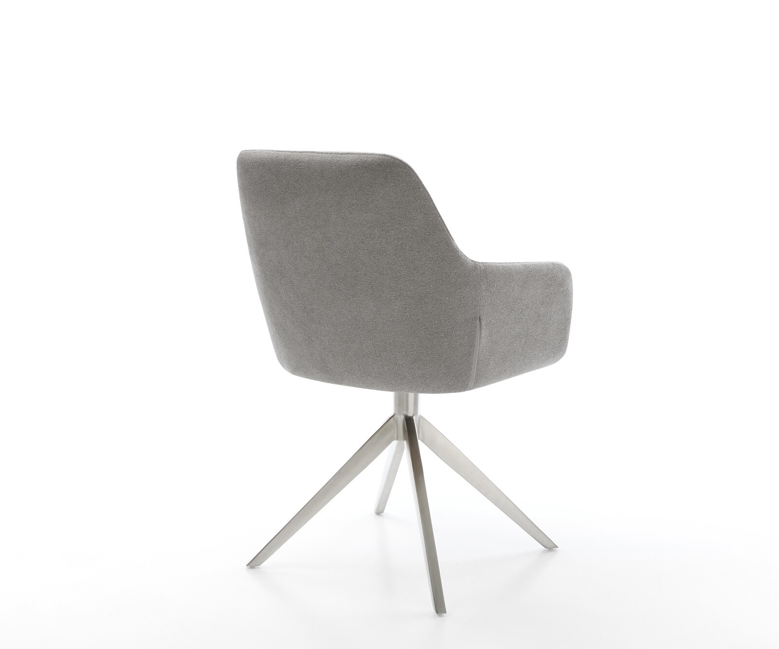 Drehstuhl Pejo-Flex Strukturstoff Soft Grau Kreuzgestell breit Edelstahl 360° drehbar Taschenfederkern 5