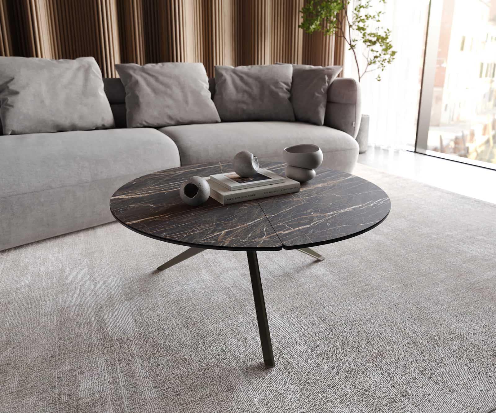 Couchtisch Delron 90x90 cm Keramik Laminam®Noir Desir Braun Kreuzfuß Flach Metall Effektfinish Titan Couchtisch Delron 90x90 cm Keramik Laminam®Noir Desir Braun Kreuzfuß Flach Metall Effektfinish Titan
