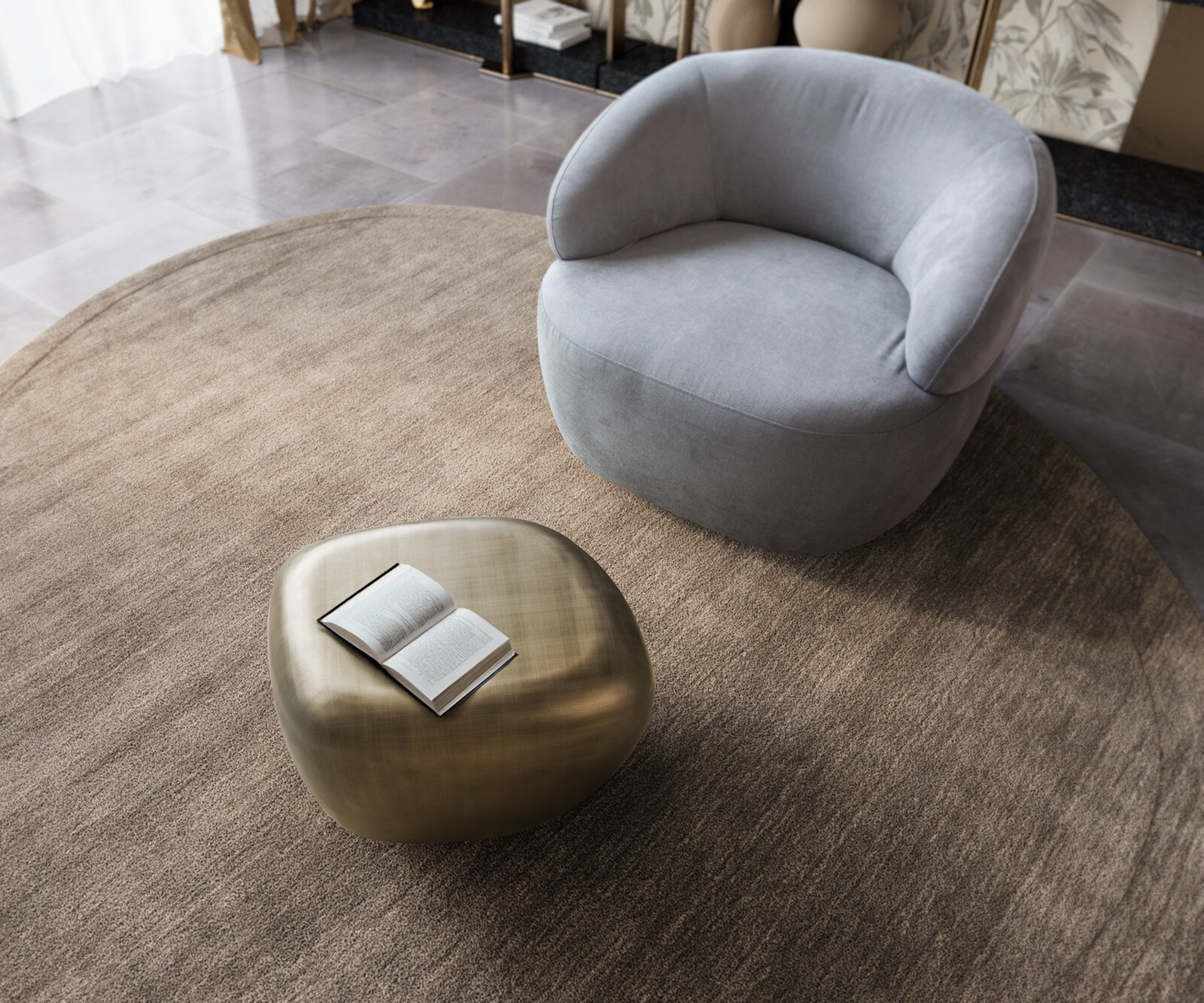 Couchtisch Caramia 55x45 cm Metallic Gold 2