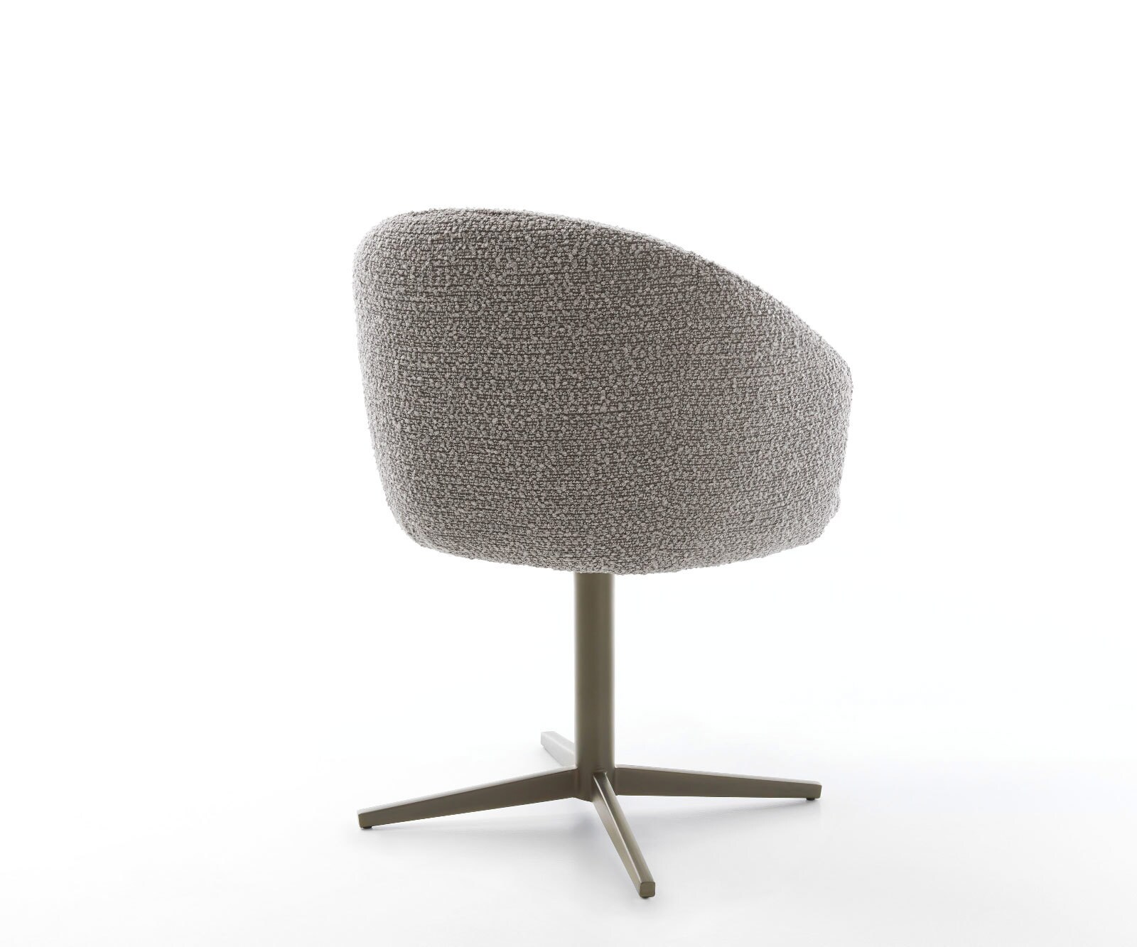 Drehstuhl Caja-Flex mit Armlehnen Bouclé Silbergrau Fußkreuz Effektfinish Titan 360° drehbar Taschenfederkern 4