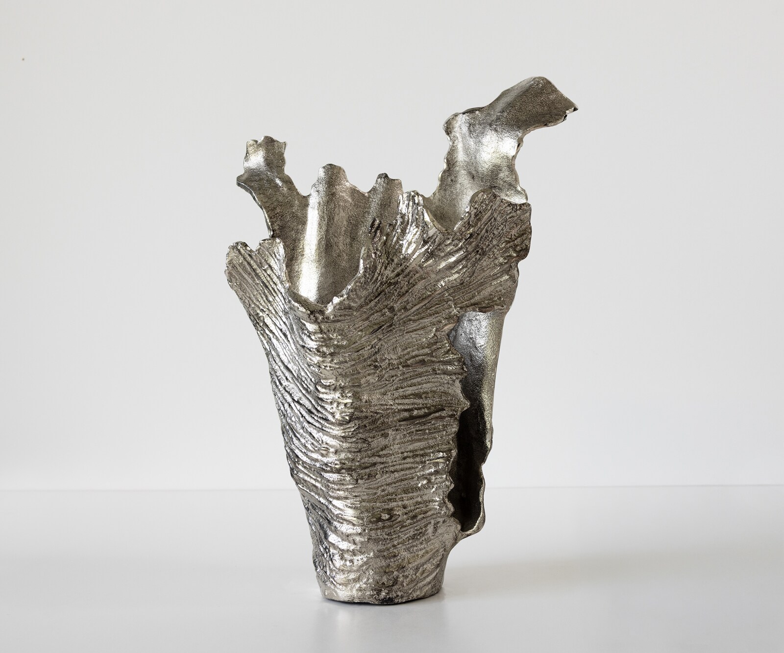 Vase Corallo l43 x P24 x H61 cm Aluminium Platin Fait main