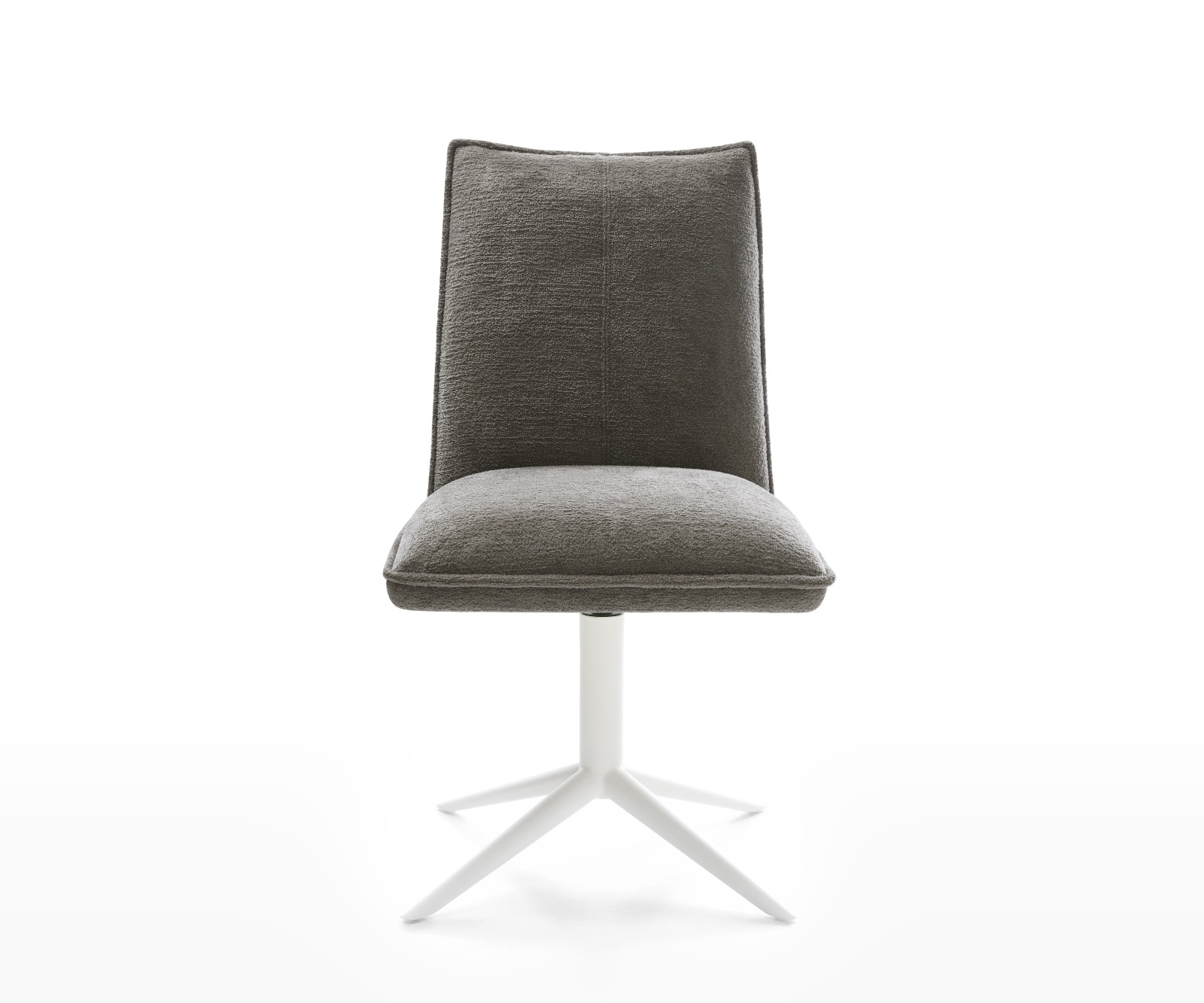 Drehstuhl Lelio-Flex Bouclé Soft Schlamm Fußkreuz Weiß 360° drehbar Wippfunktion Taschenfederkern 1