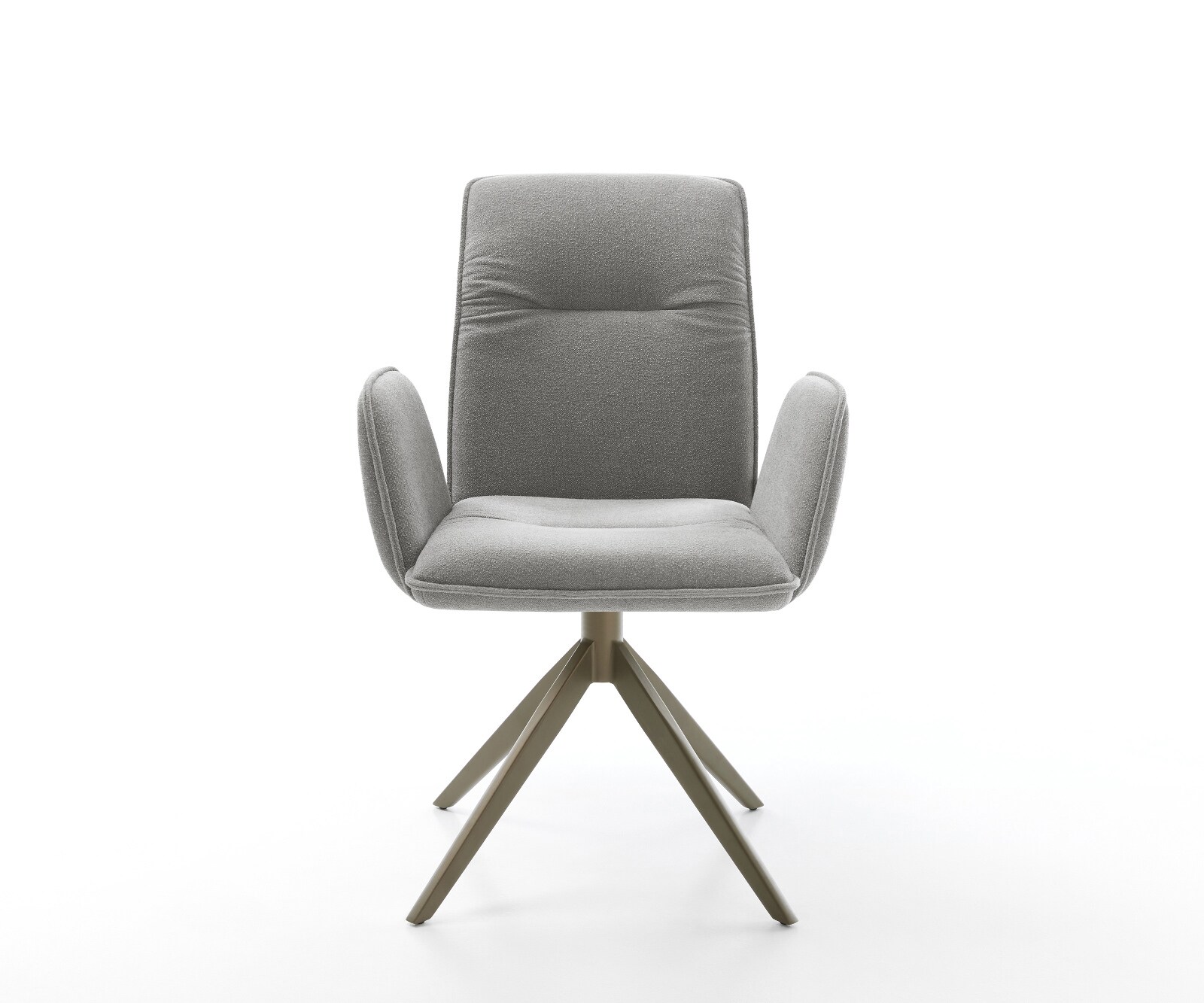 Drehstuhl Vinja-Flex Strukturstoff Soft Grau Kreuzgestell breit Effektfinish Titan 360° drehbar Wippfunktion 2
